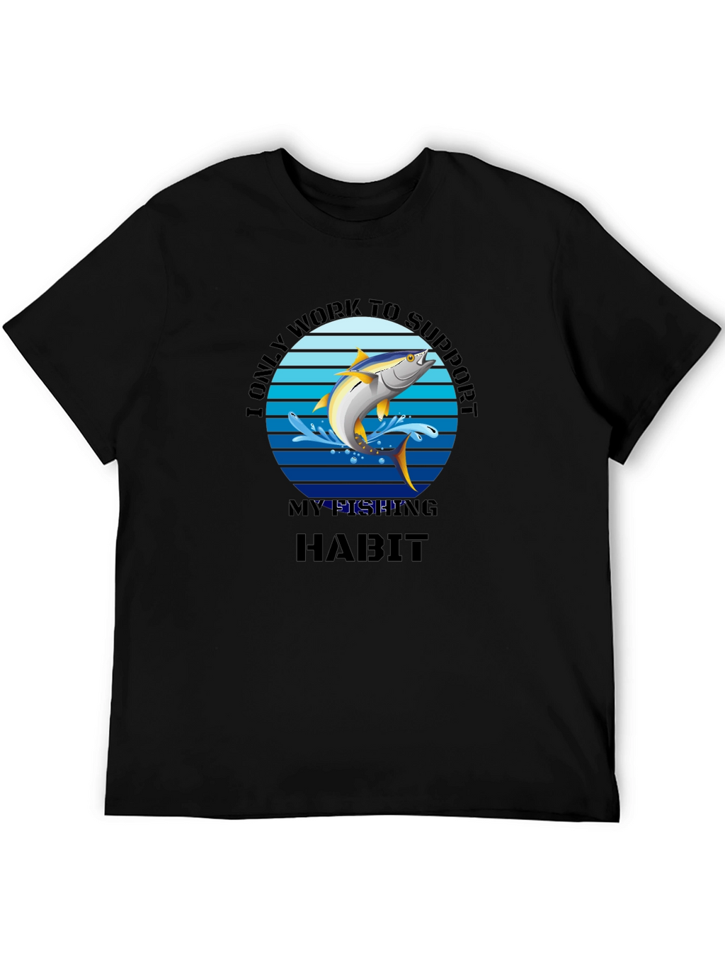Fishing Habit Graphic T-Shirt - Mens Black Tee