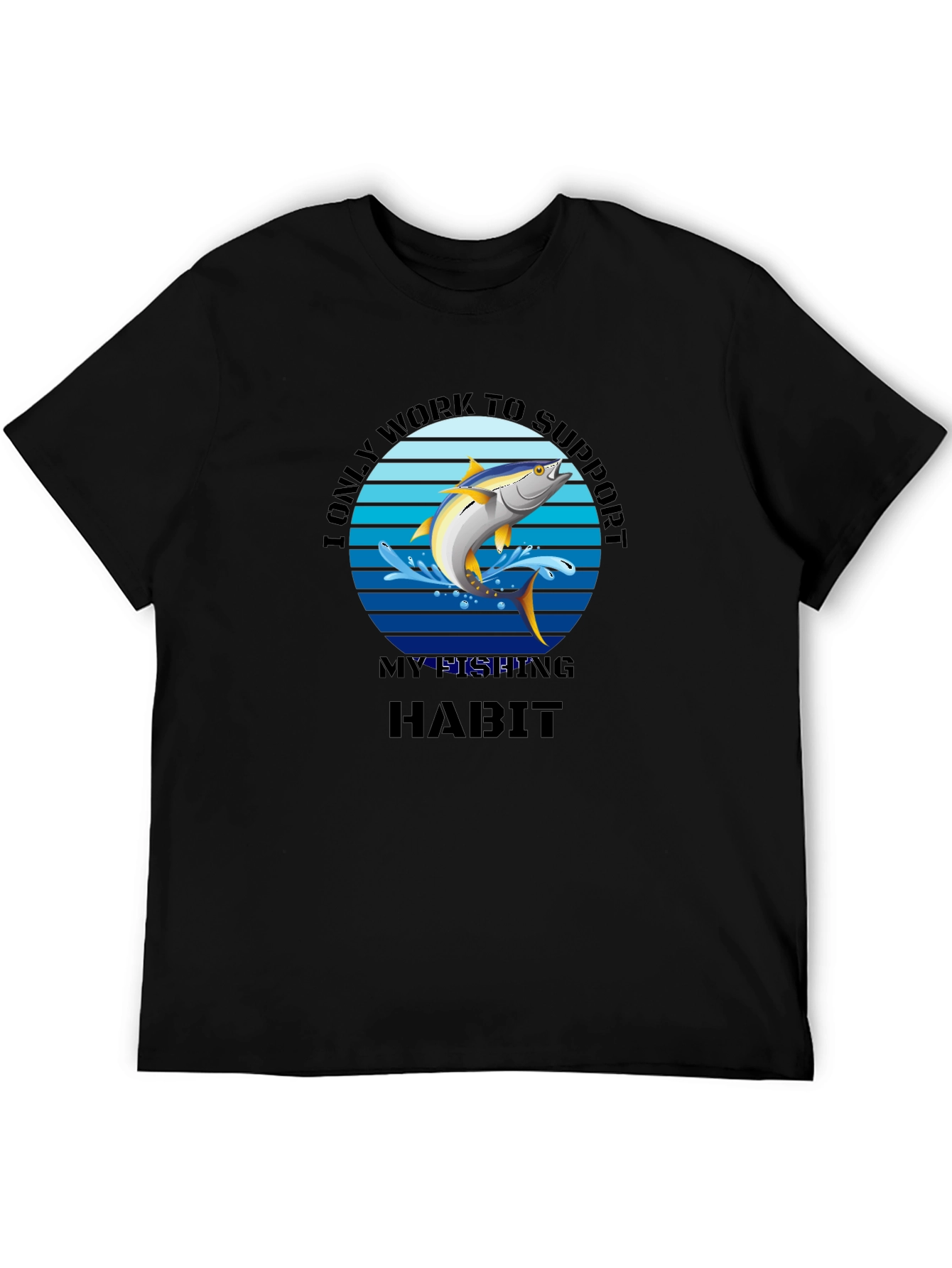 Fishing Habit Graphic T-Shirt - Mens Black Tee