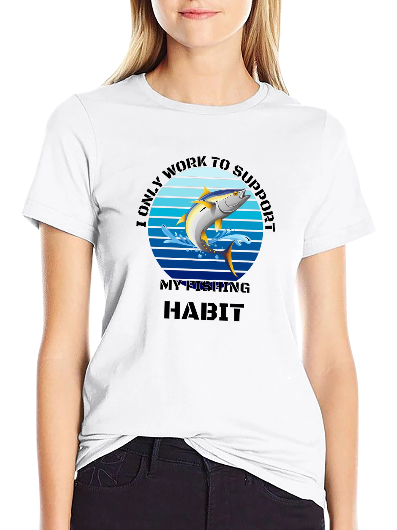Fishing Habit Graphic T-Shirt - Mens Black Tee