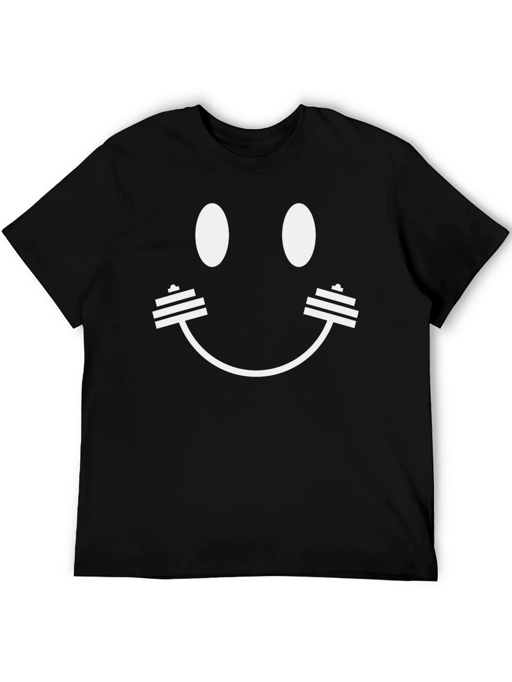Workout Smiley Face T-Shirt - Black