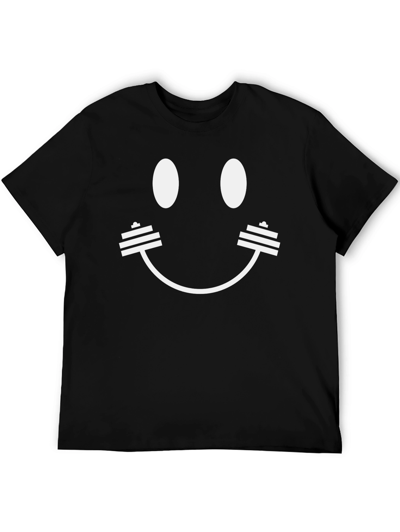 Workout Smiley Face T-Shirt - Black