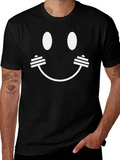 Workout Smiley Face T-Shirt - Black