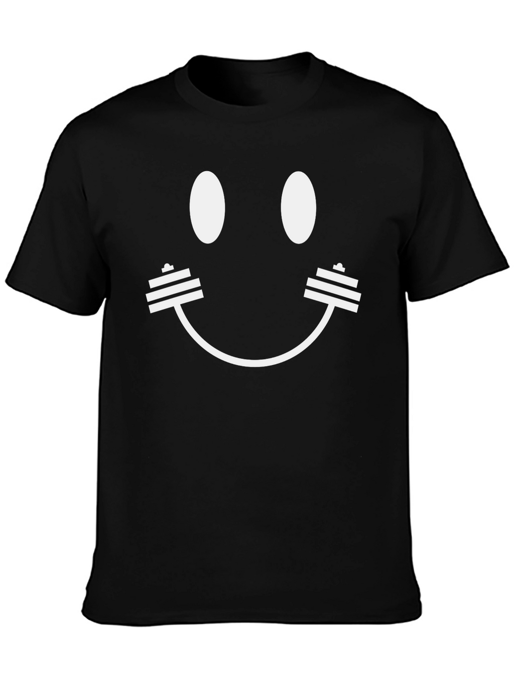 Workout Smiley Face T-Shirt - Black