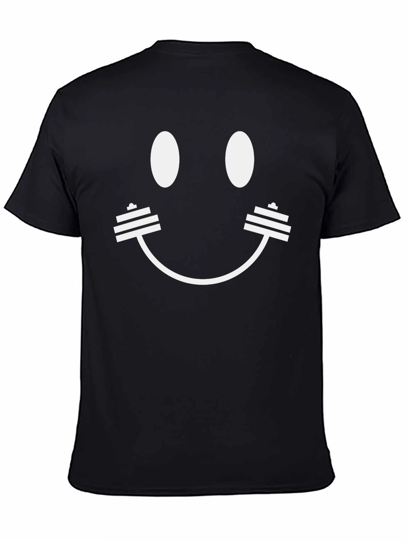 Workout Smiley Face T-Shirt - Black