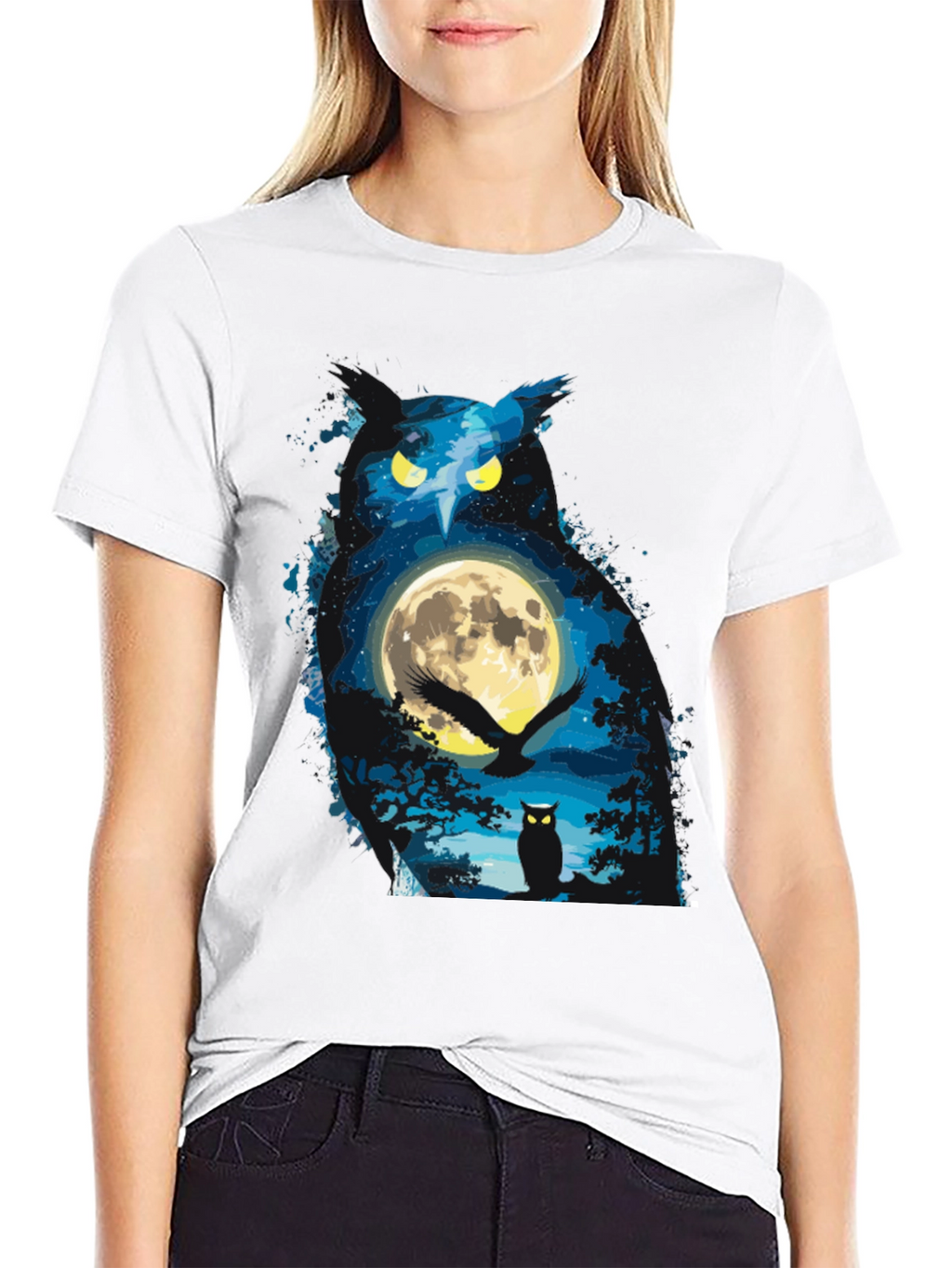 Owl Moon Graphic T-Shirt - Night Sky Tee