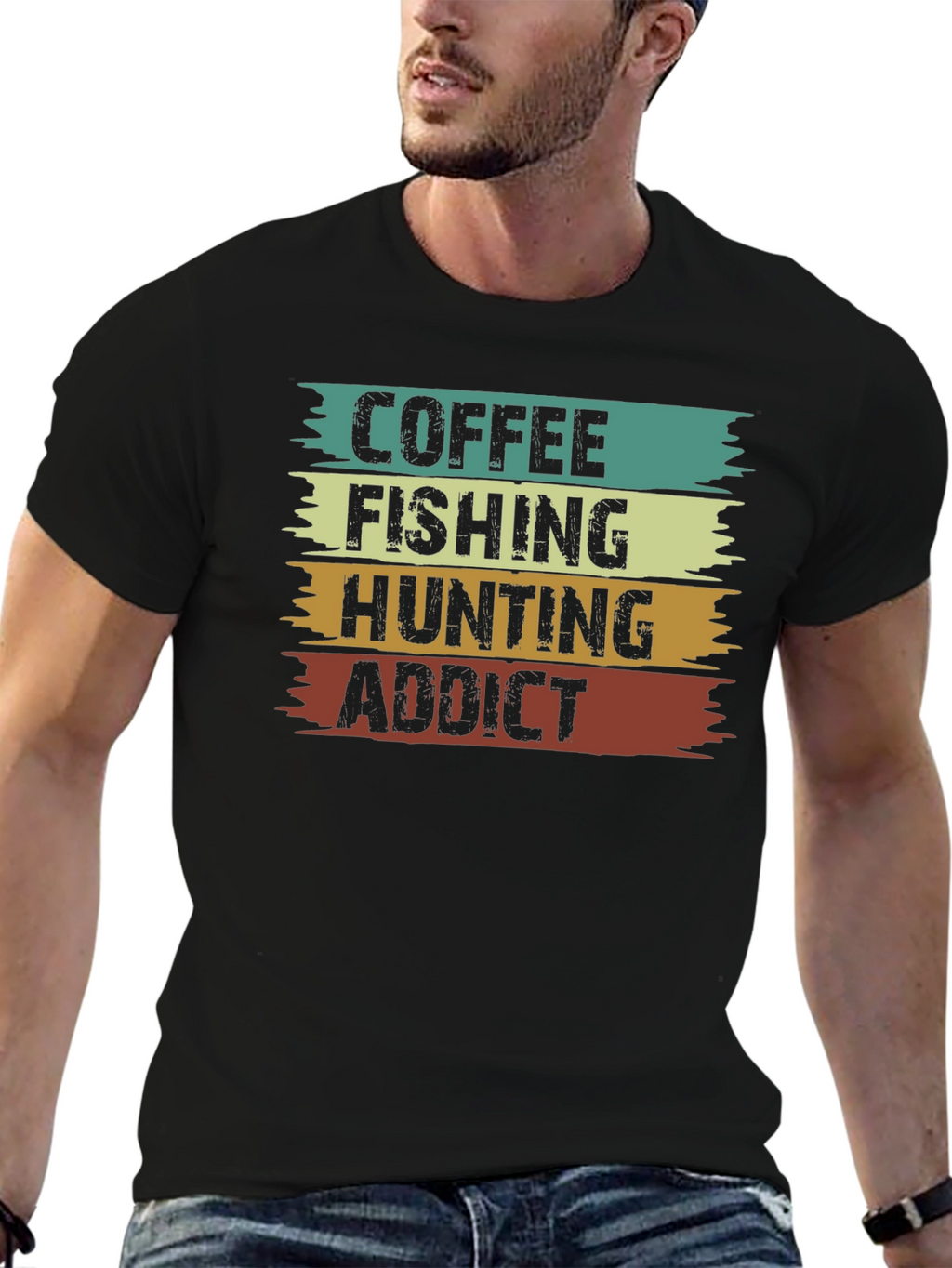 Coffee Fishing Hunting Addict Tee