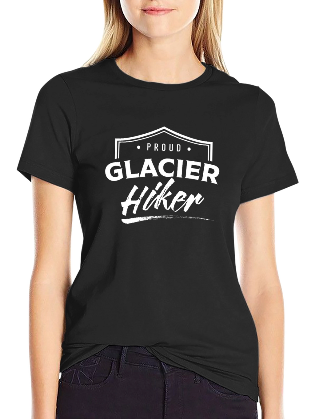 Proud Glacier Hiker Black T-Shirt