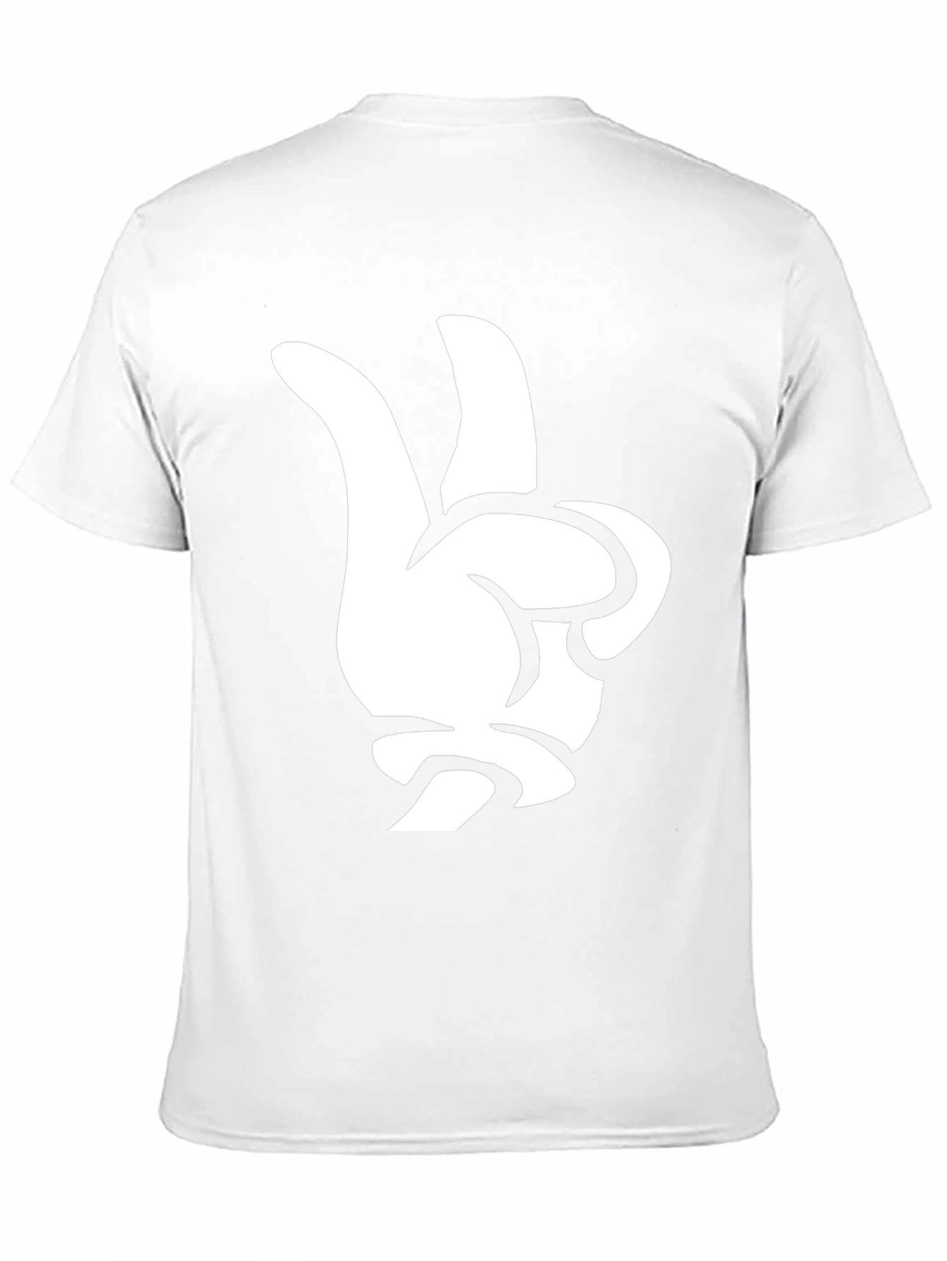 Cool Cartoon Glove Peace Sign Black T-Shirt