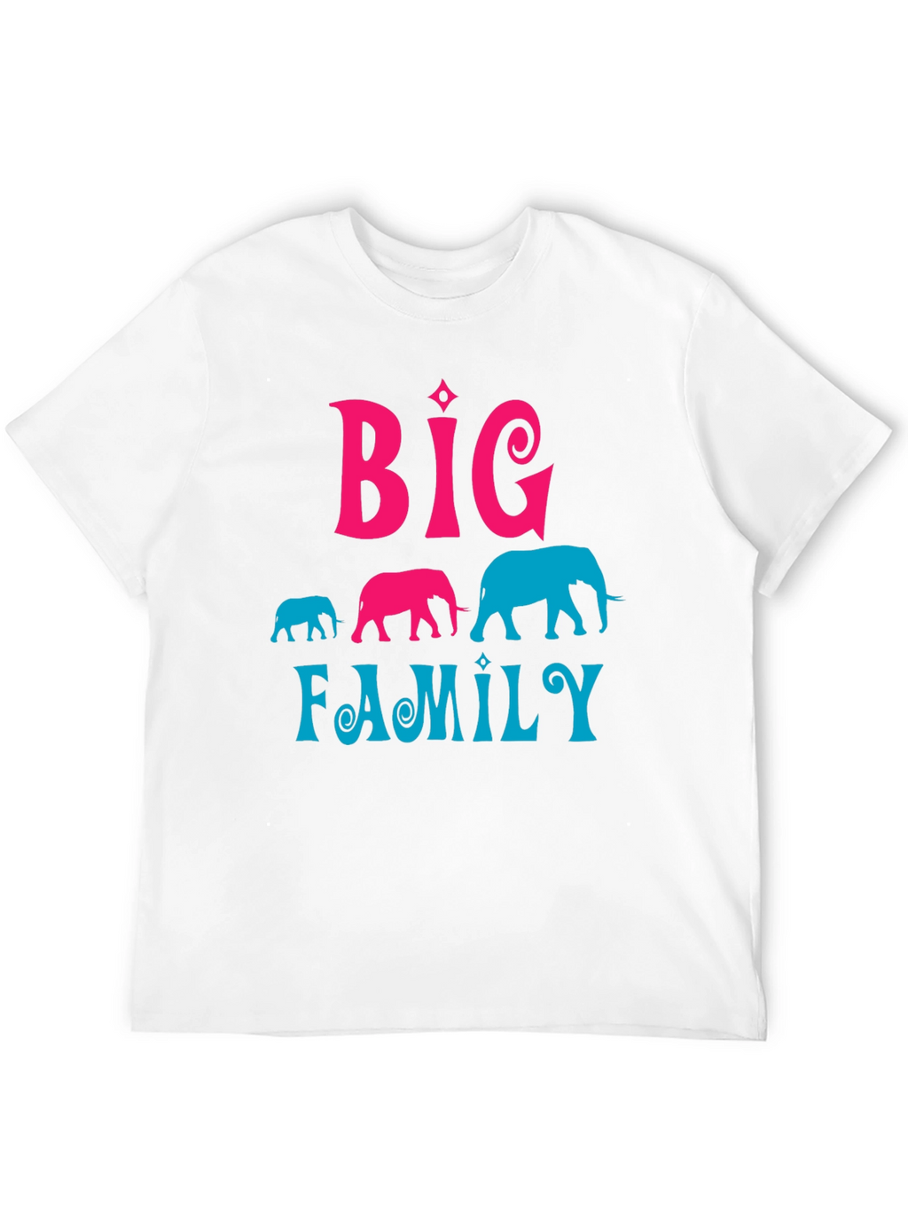 Big Family Elephant Graphic T-Shirt