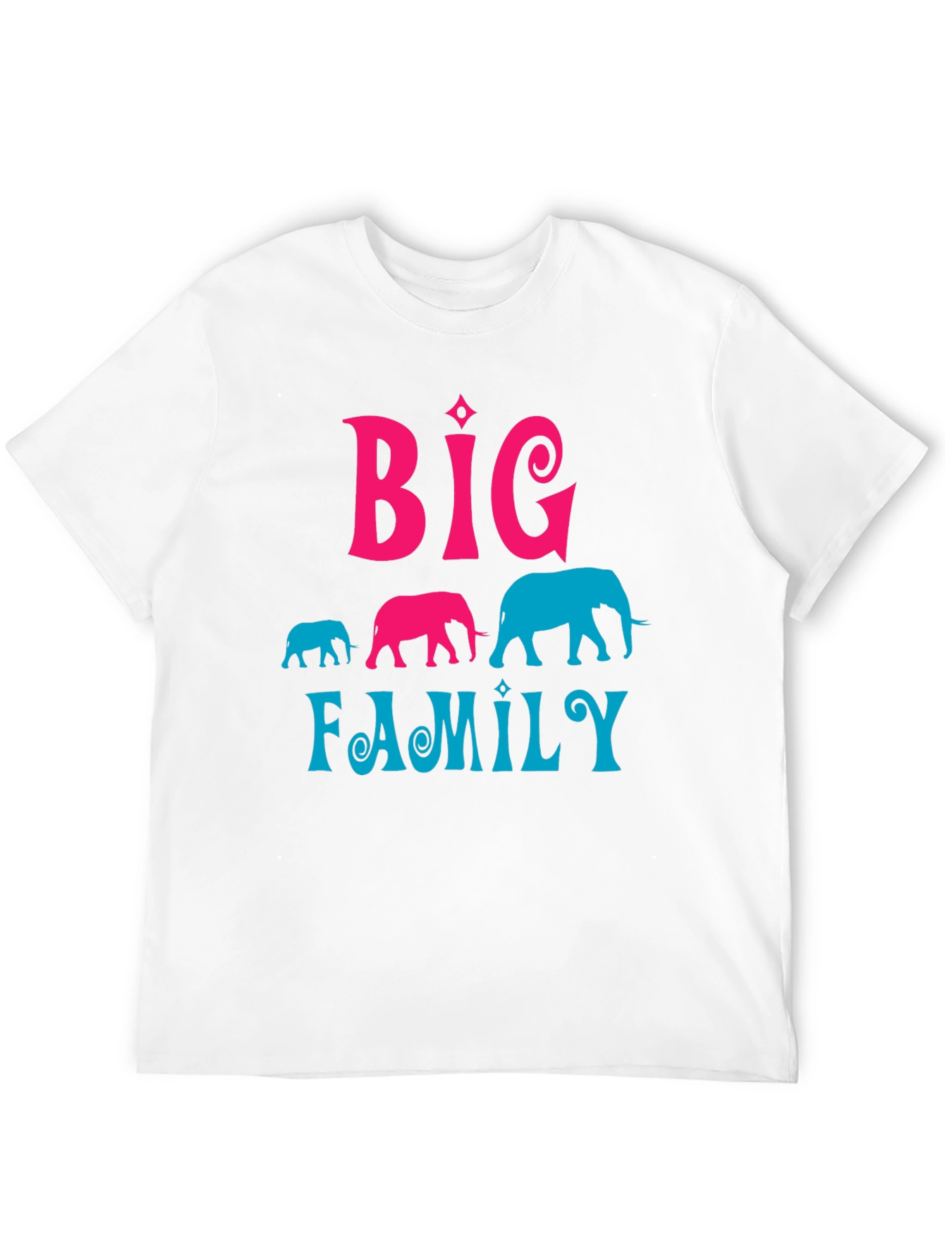 Big Family Elephant Graphic T-Shirt