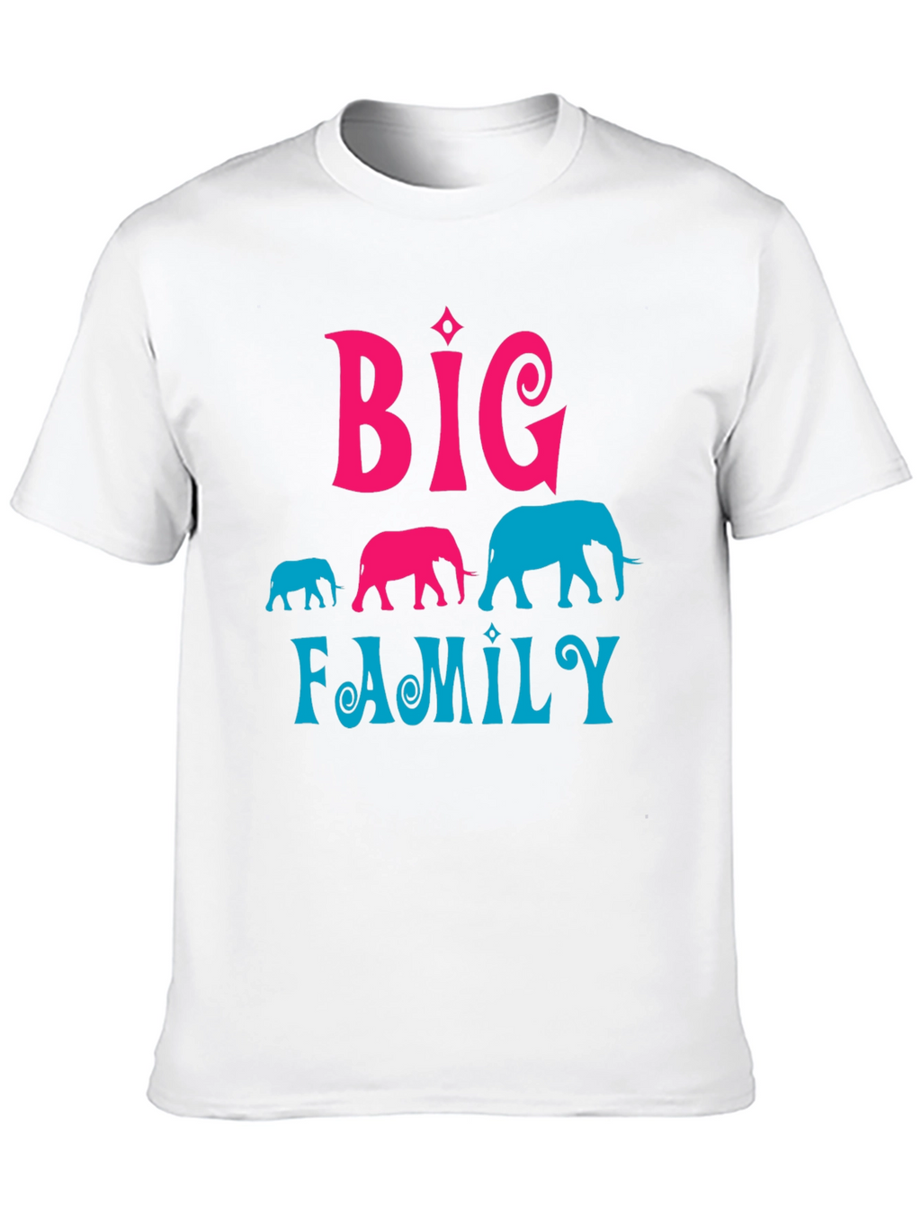 Big Family Elephant Graphic T-Shirt