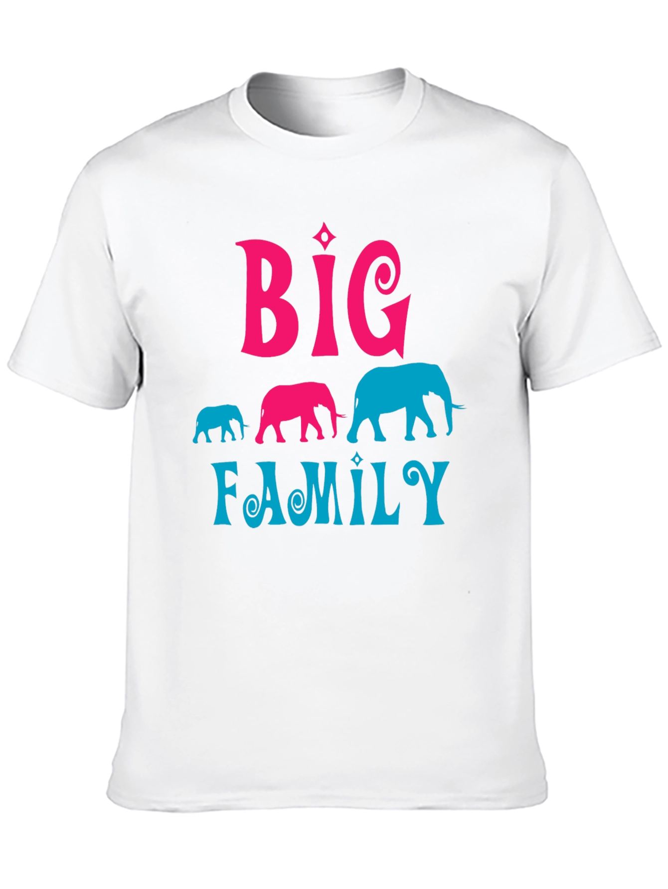 Big Family Elephant Graphic T-Shirt