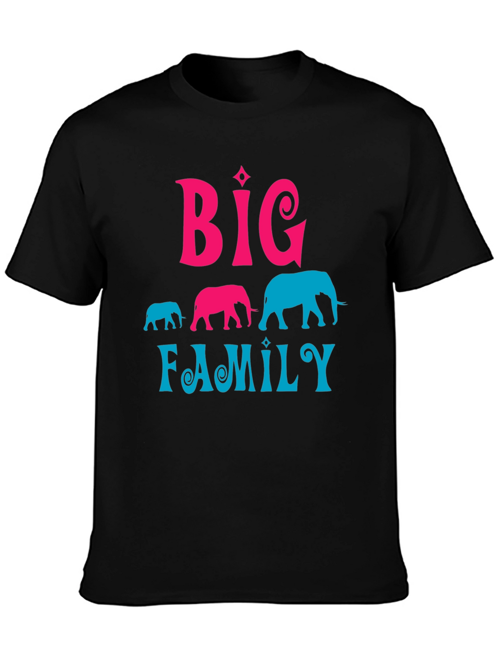 Big Family Elephant Graphic T-Shirt