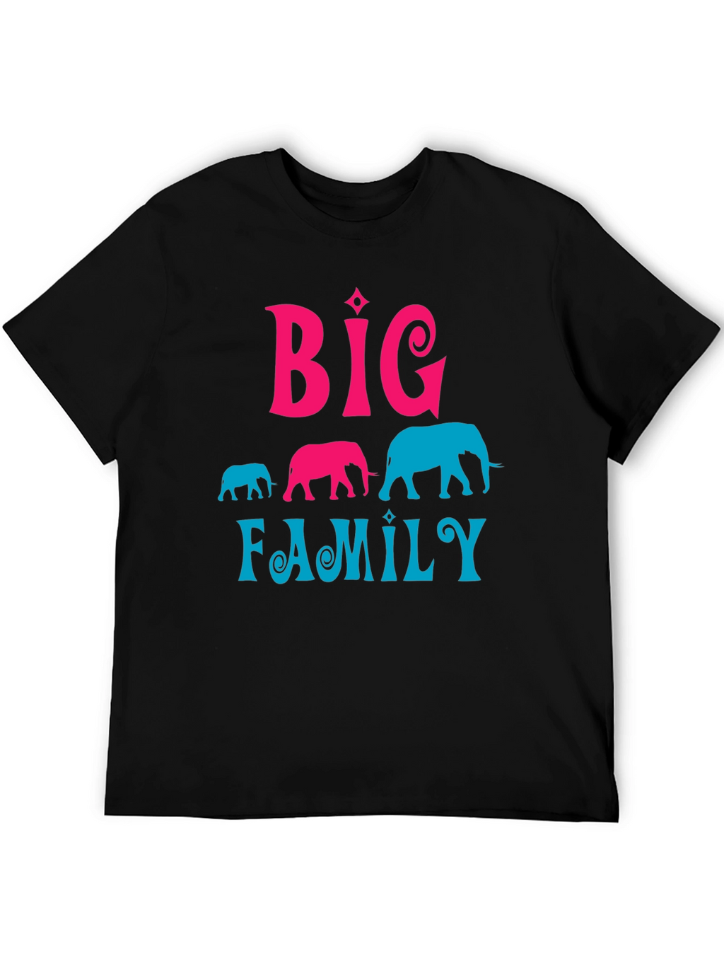 Big Family Elephant Graphic T-Shirt