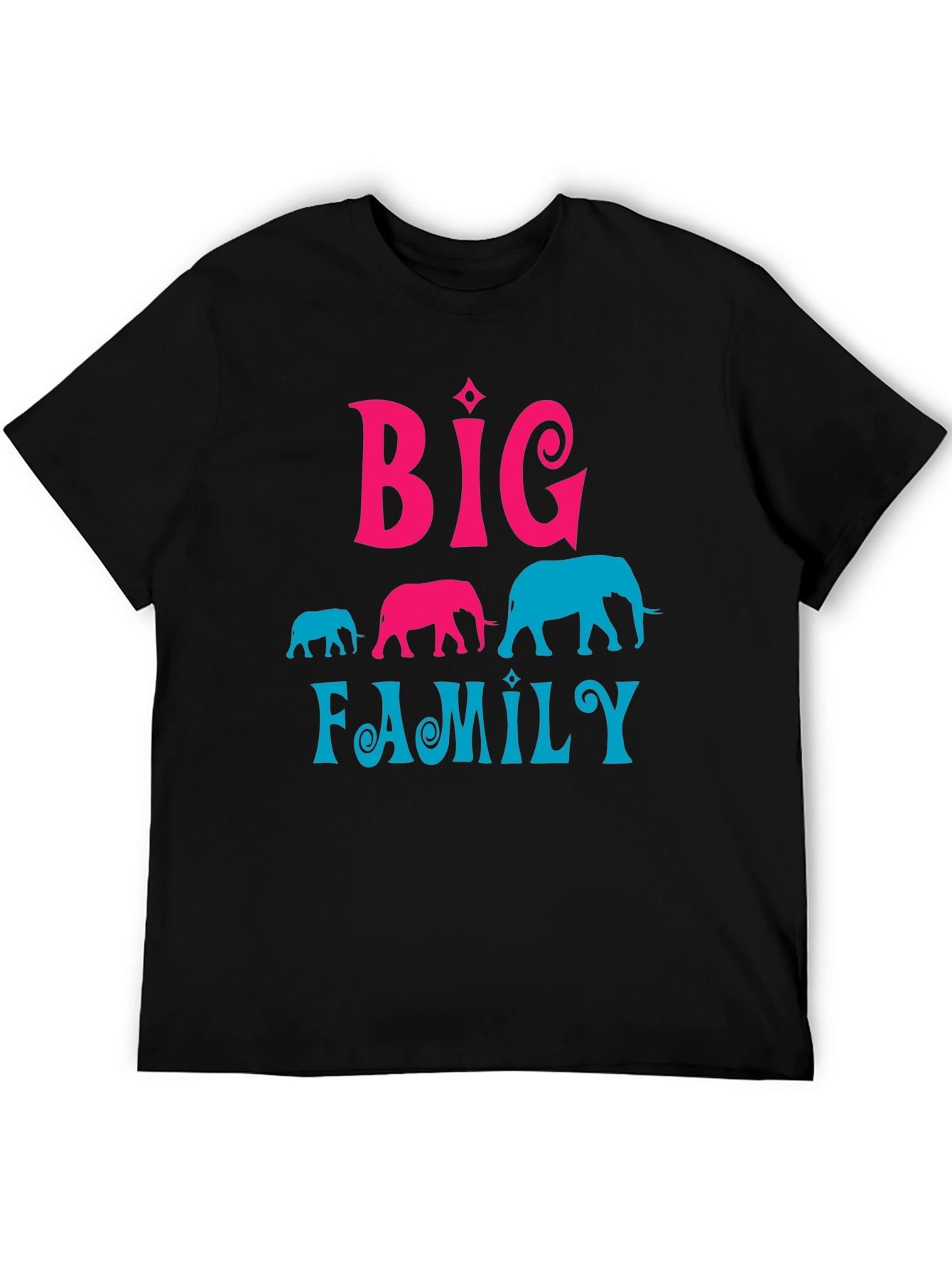 Big Family Elephant Graphic T-Shirt