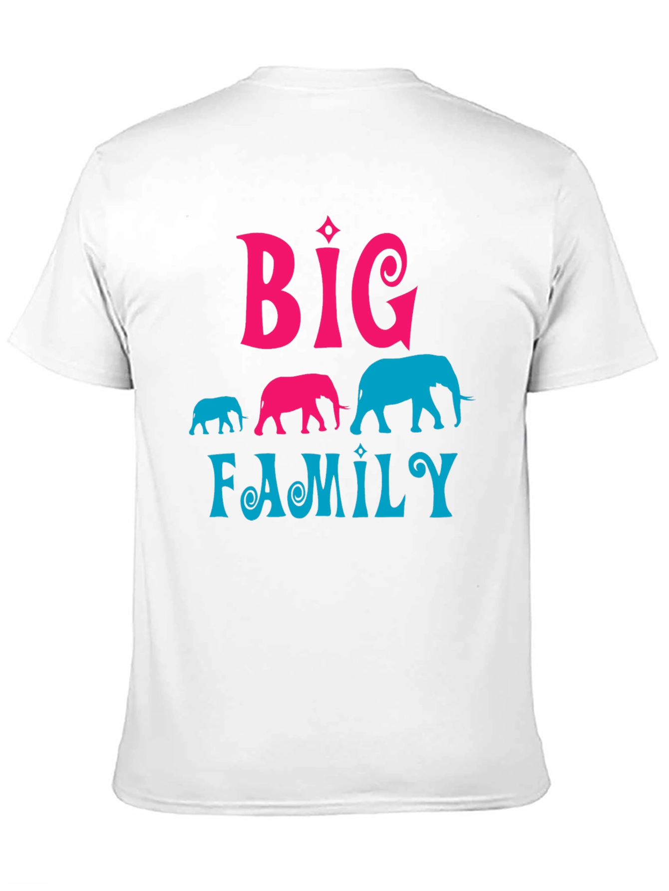Big Family Elephant Graphic T-Shirt
