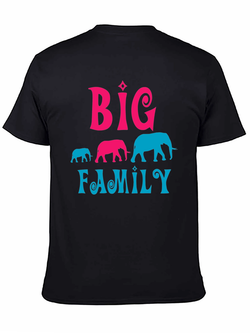 Big Family Elephant Graphic T-Shirt