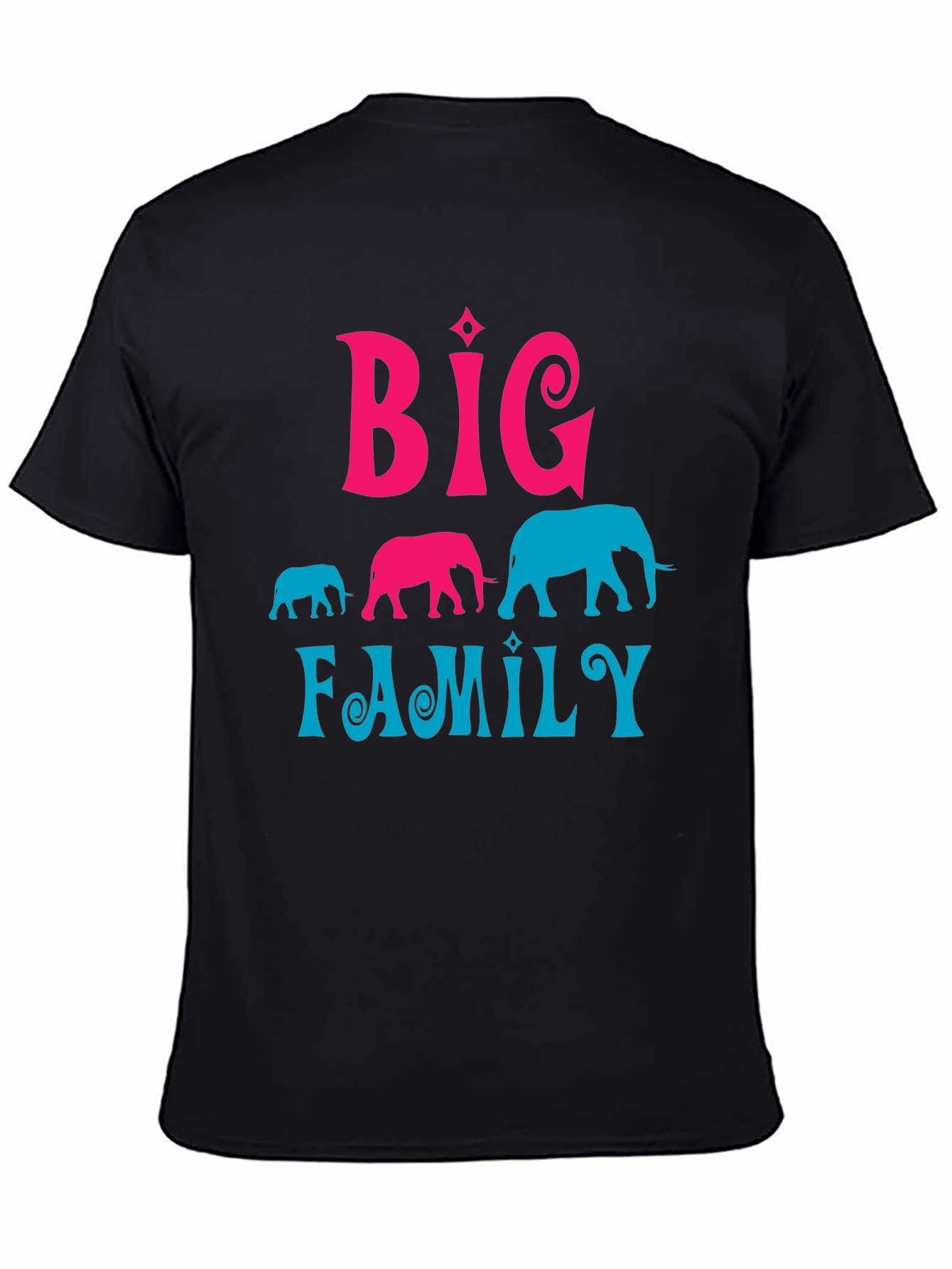 Big Family Elephant Graphic T-Shirt
