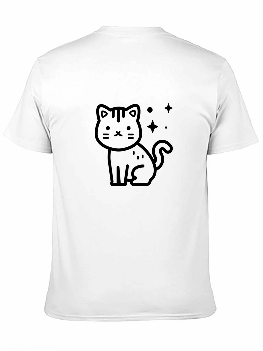 Cute Cartoon Cat Black T-Shirt