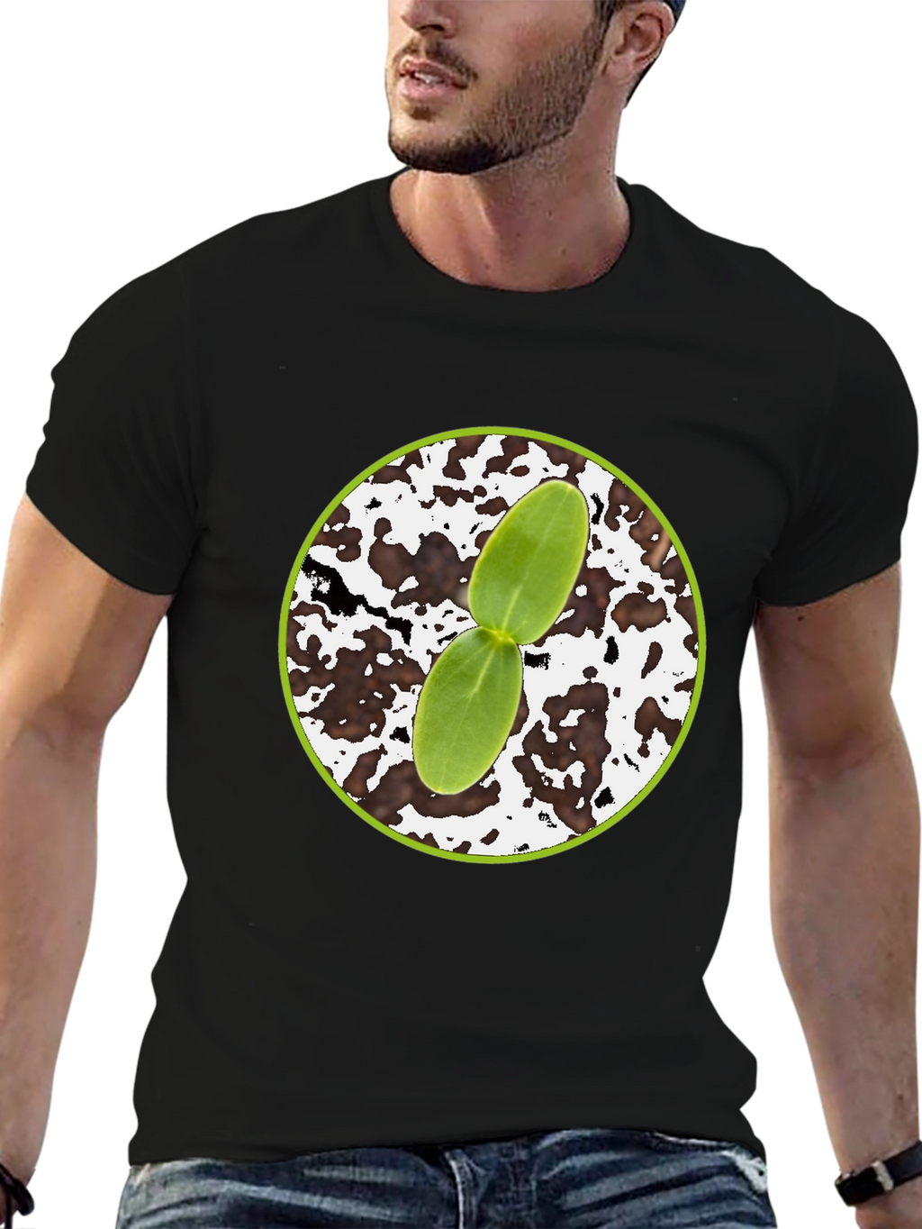 Seedling Graphic Tee - Black Cotton Comfort