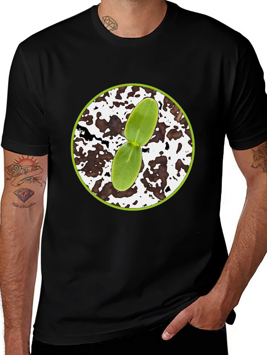 Seedling Graphic Tee - Black Cotton Comfort