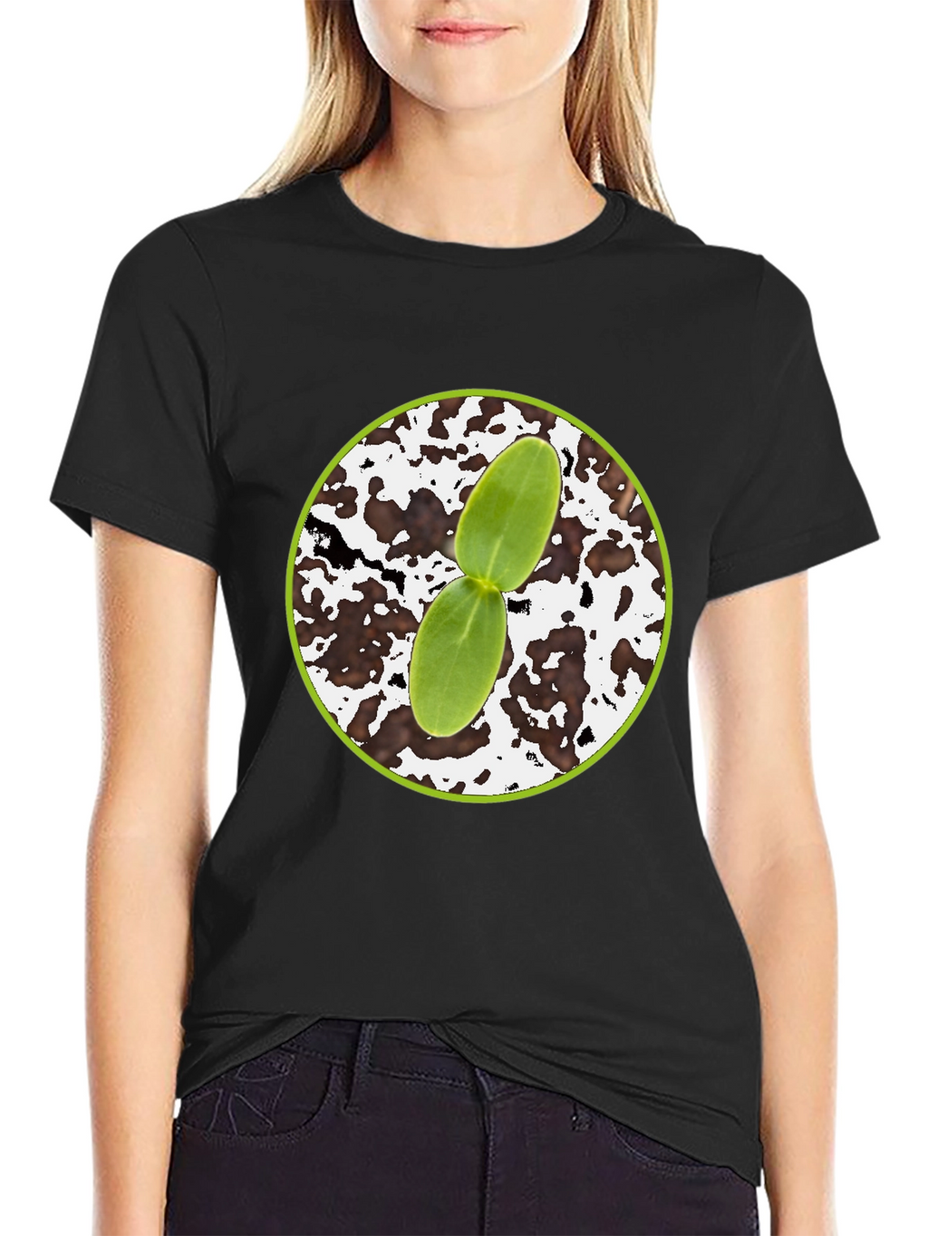 Seedling Graphic Tee - Black Cotton Comfort