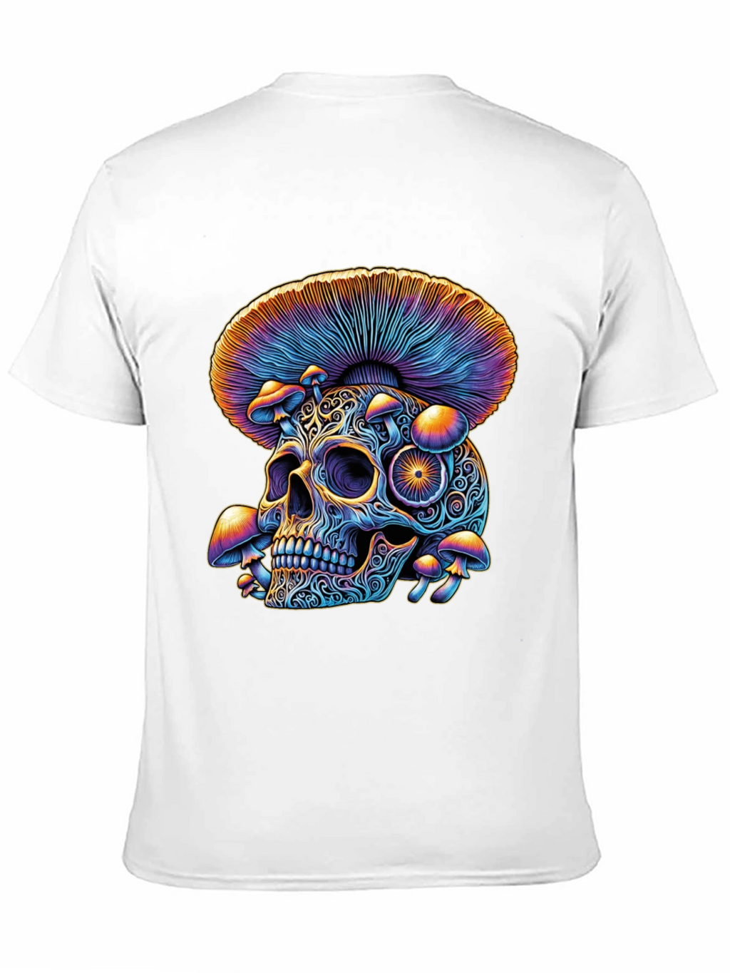 Psychedelic Skull & Mushroom Graphic T-Shirt