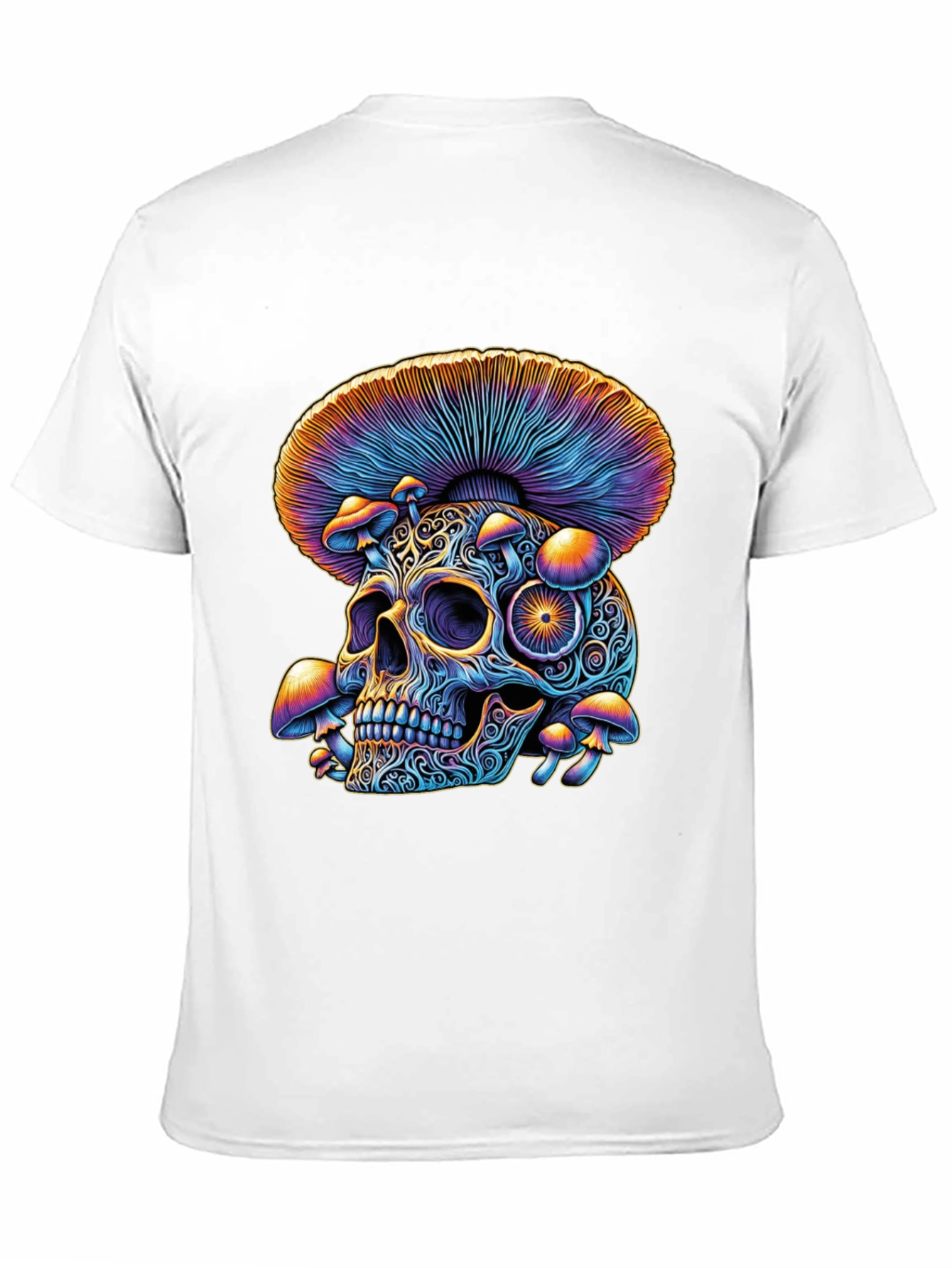 Psychedelic Skull & Mushroom Graphic T-Shirt