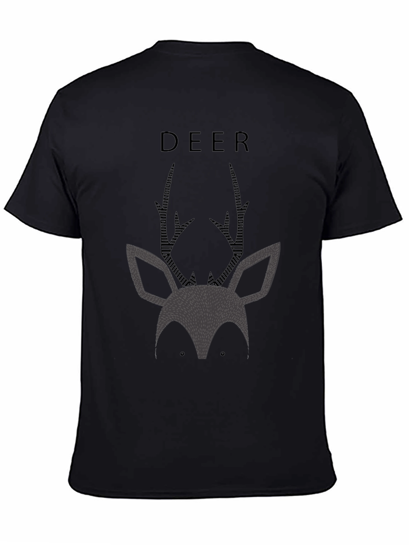 Deer Graphic Black T-Shirt - Modern Minimalist Design