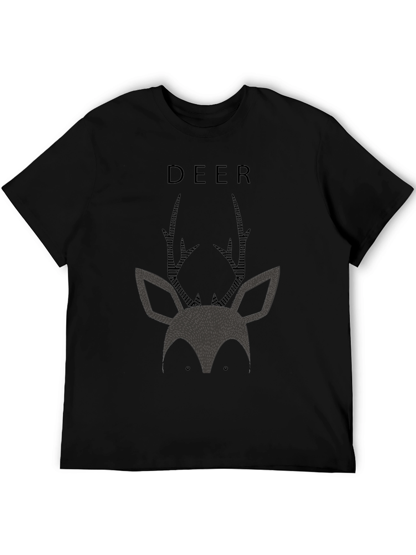 Deer Graphic Black T-Shirt - Modern Minimalist Design