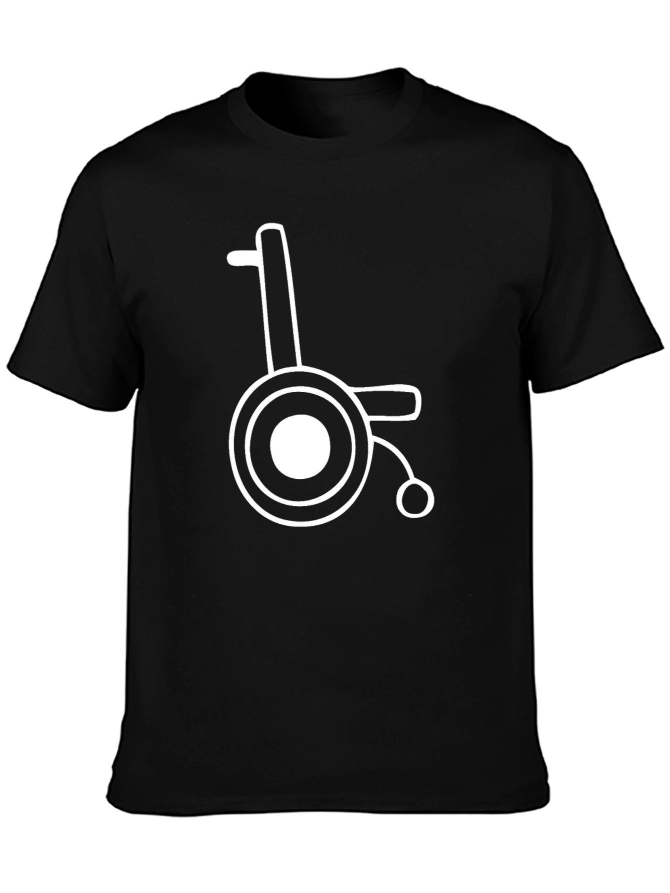 Wheelchair Graphic Tee - Black Cotton Blend