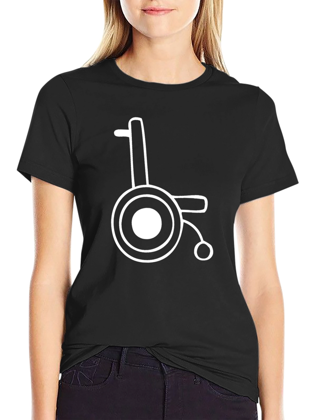 Wheelchair Graphic Tee - Black Cotton Blend