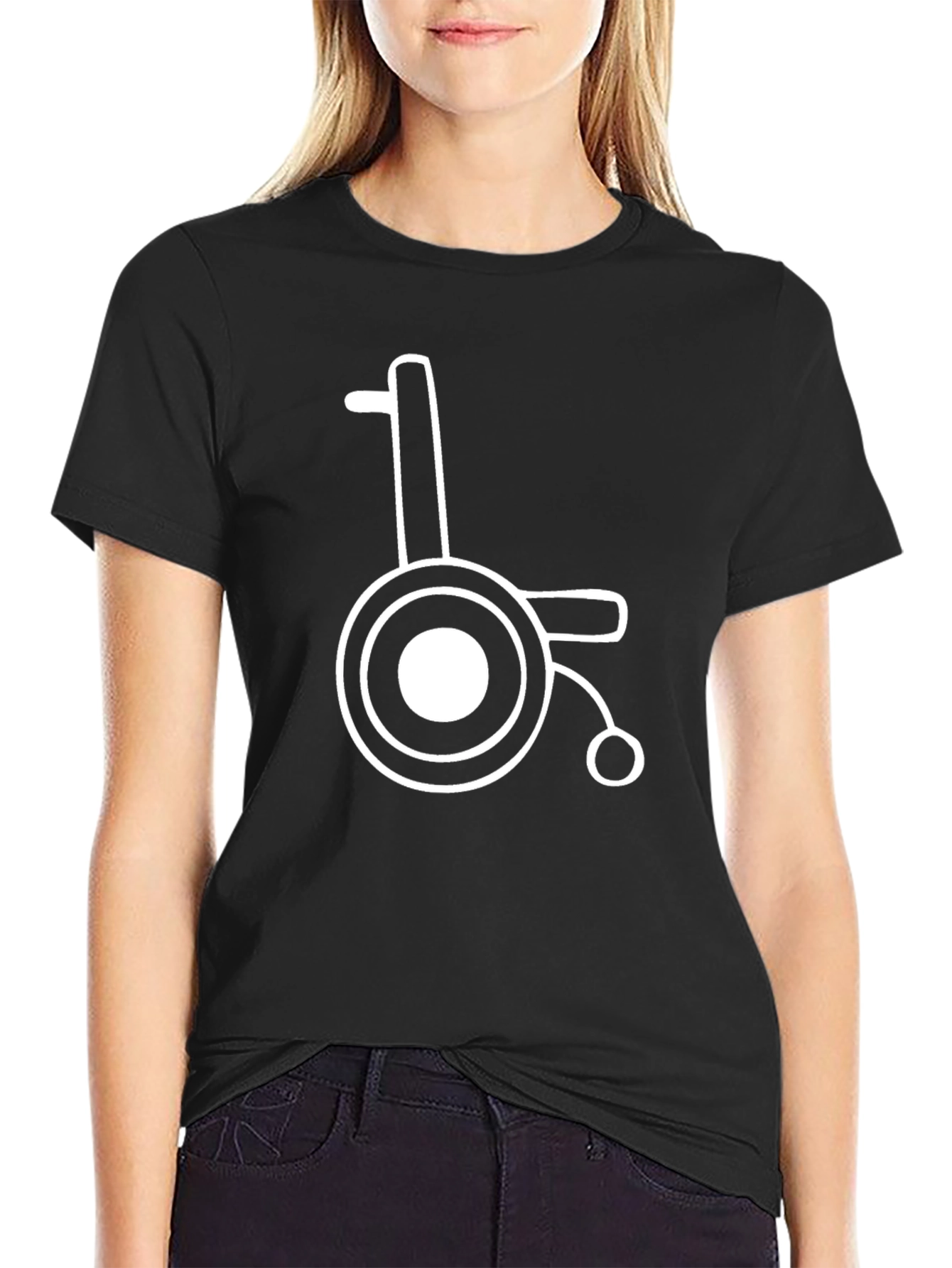 Wheelchair Graphic Tee - Black Cotton Blend