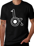 Wheelchair Graphic Tee - Black Cotton Blend