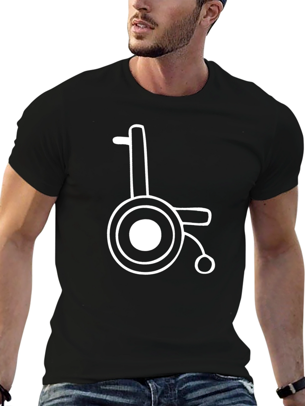 Wheelchair Graphic Tee - Black Cotton Blend