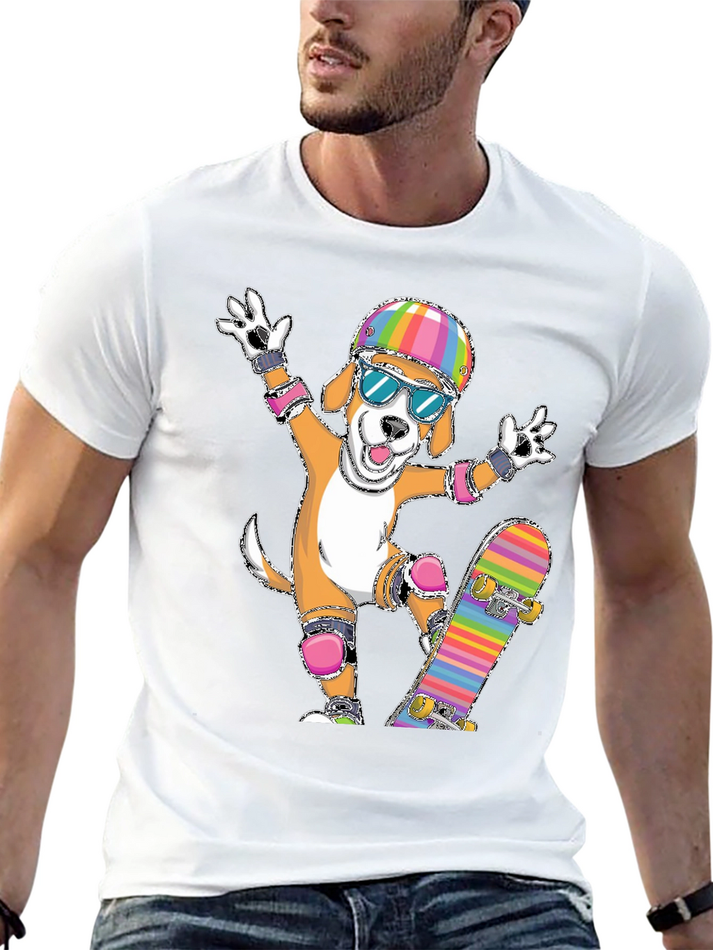 Dog Skateboarder Graphic Tee