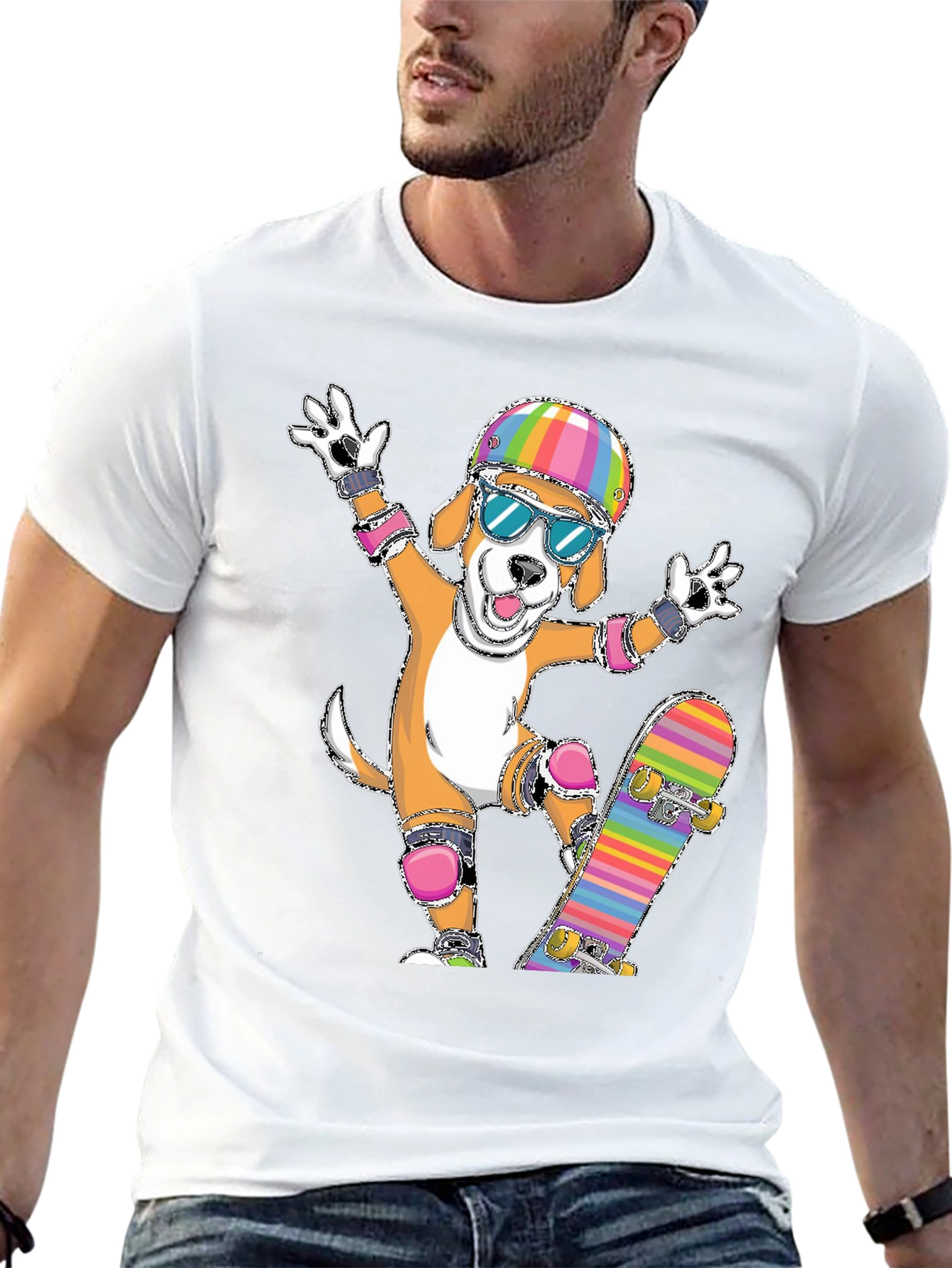 Dog Skateboarder Graphic Tee