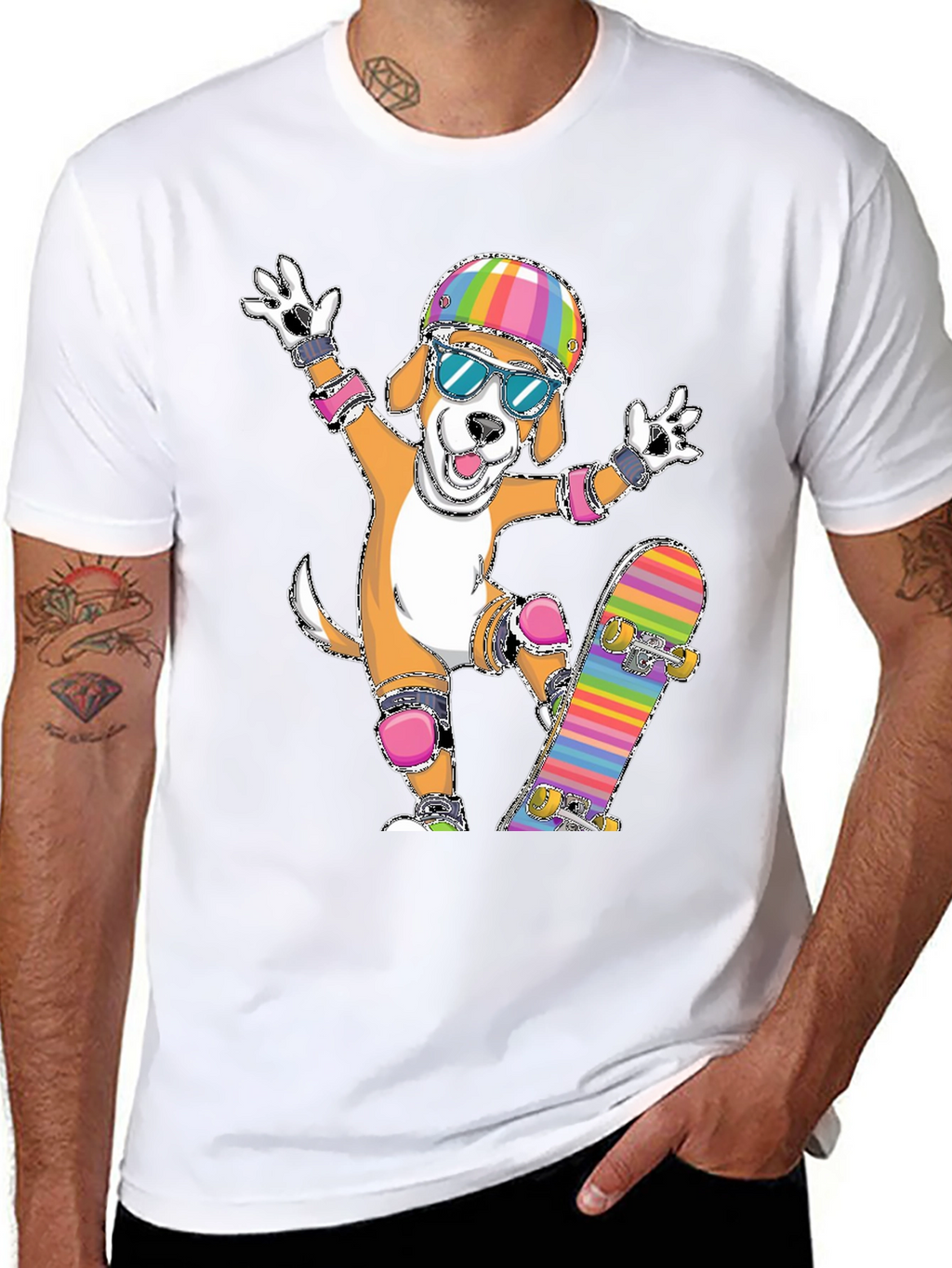 Dog Skateboarder Graphic Tee