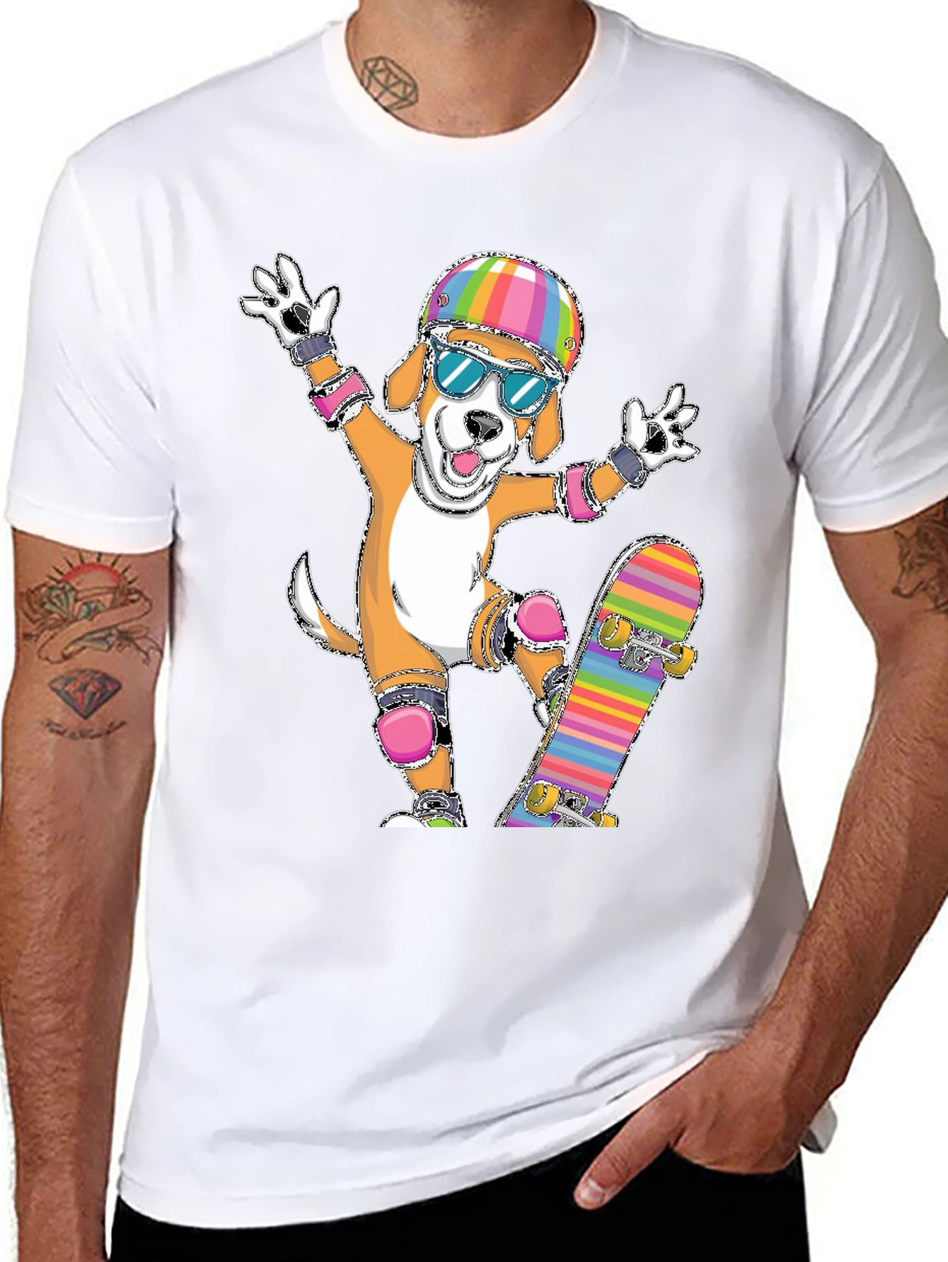 Dog Skateboarder Graphic Tee