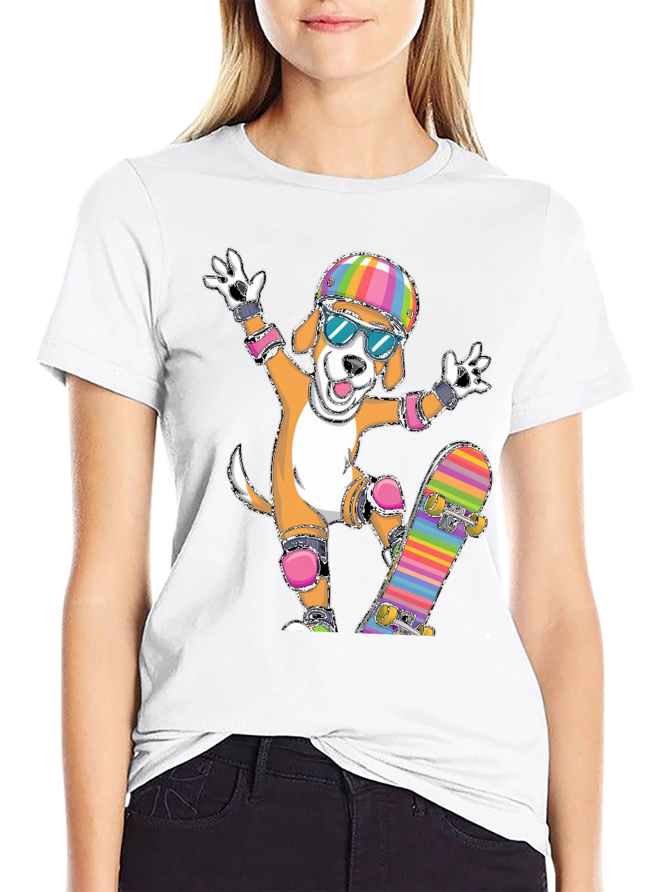Dog Skateboarder Graphic Tee