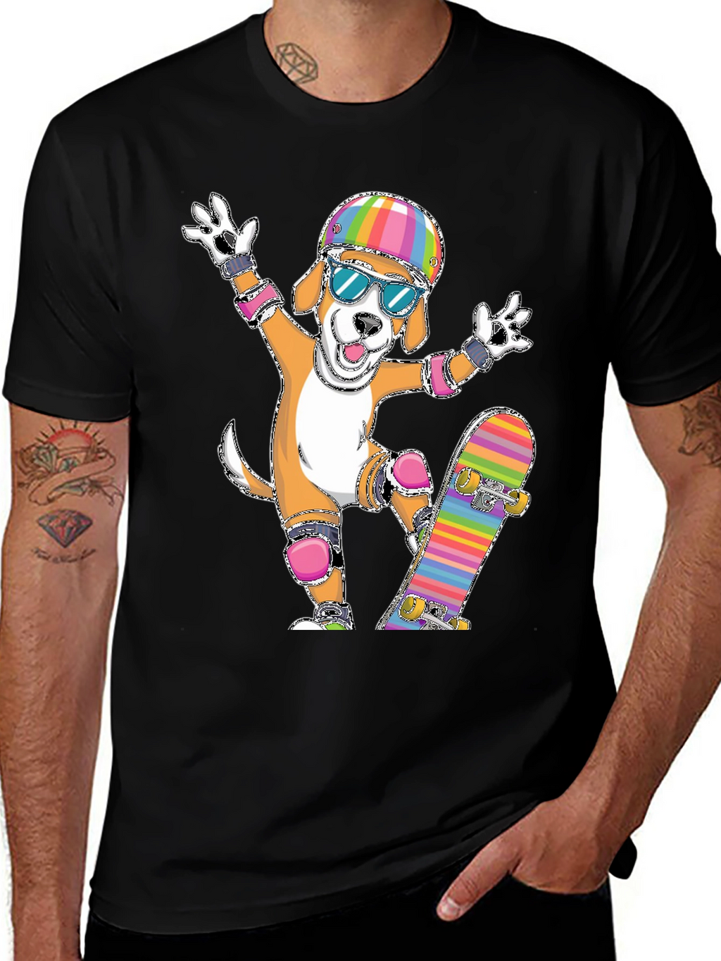 Dog Skateboarder Graphic Tee