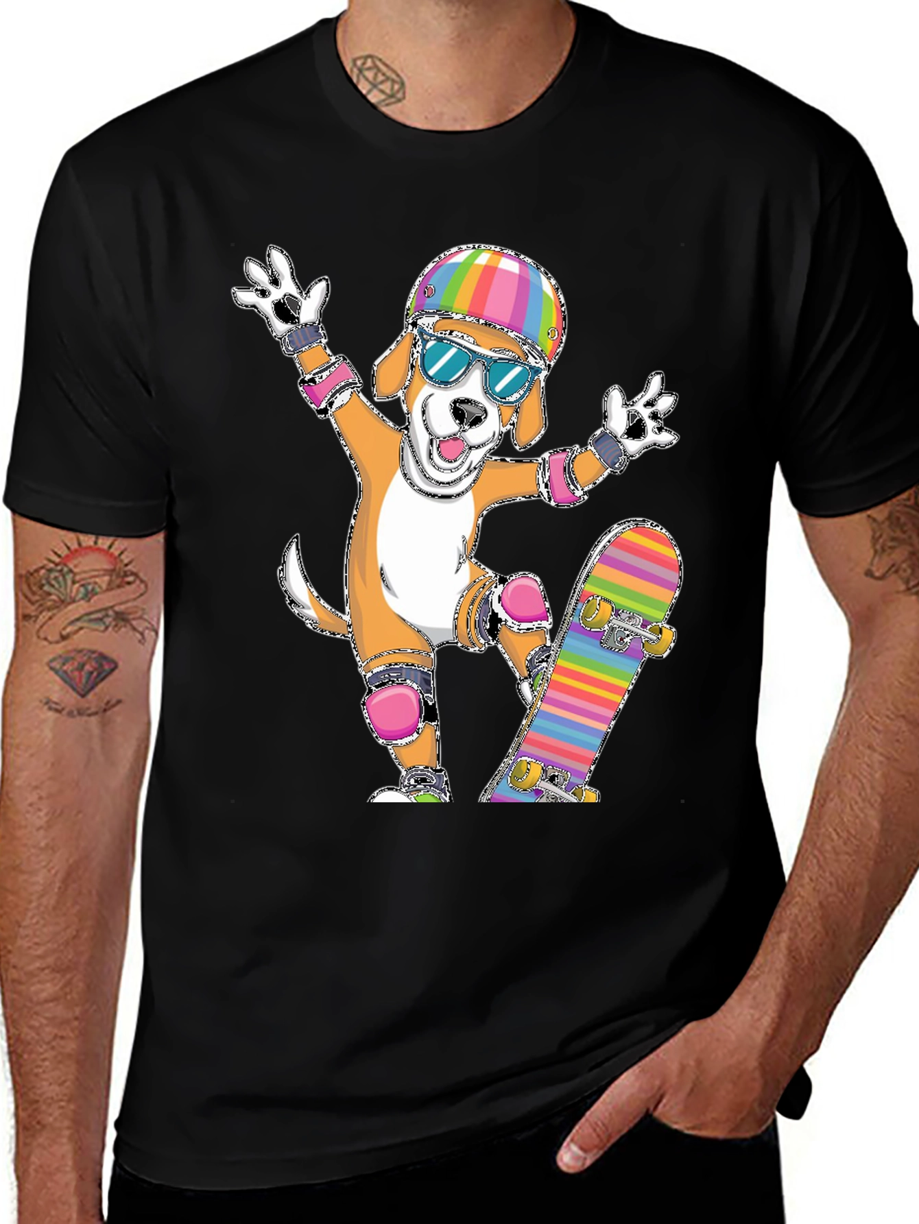 Dog Skateboarder Graphic Tee