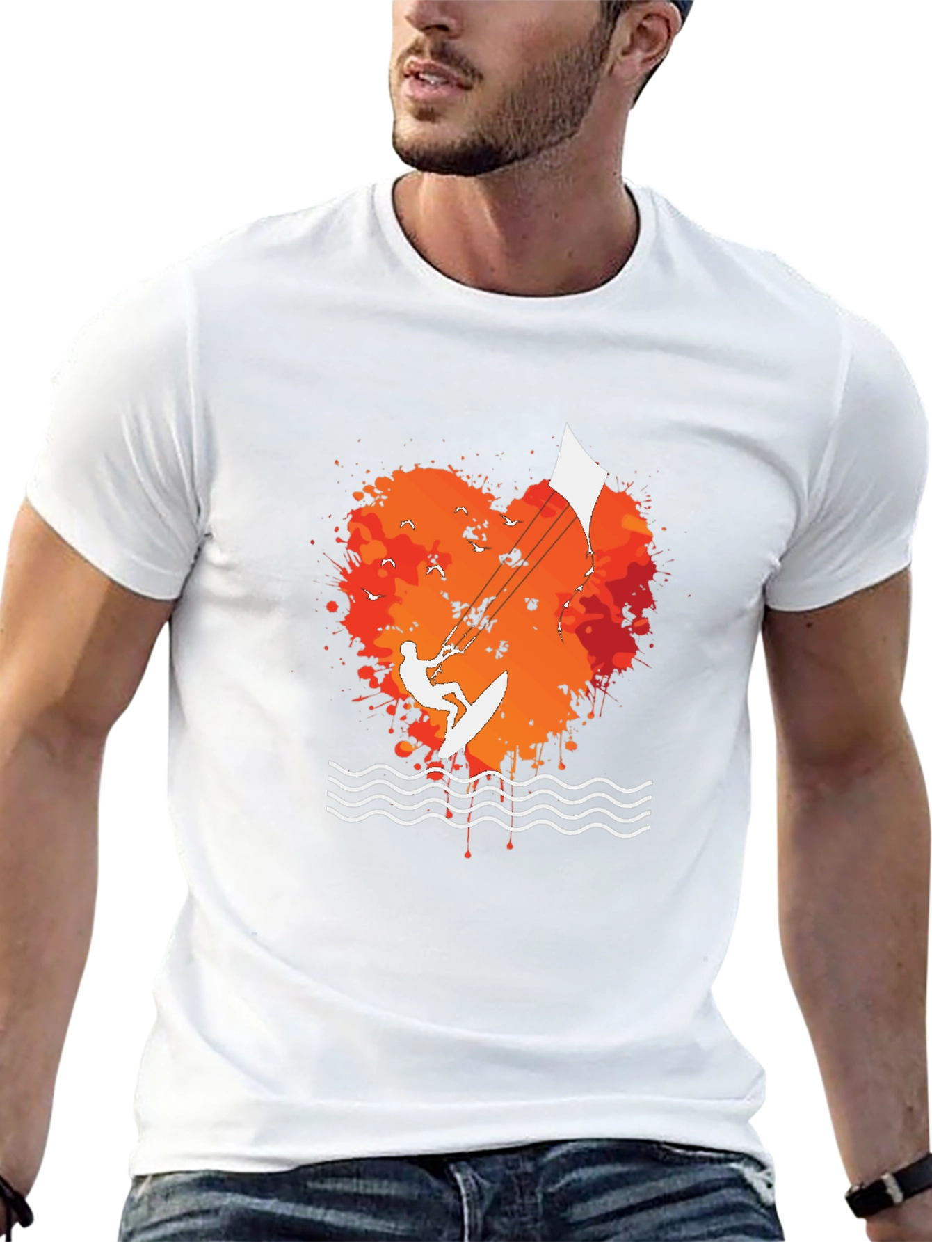 Kitesurfing Heart T-Shirt - Black