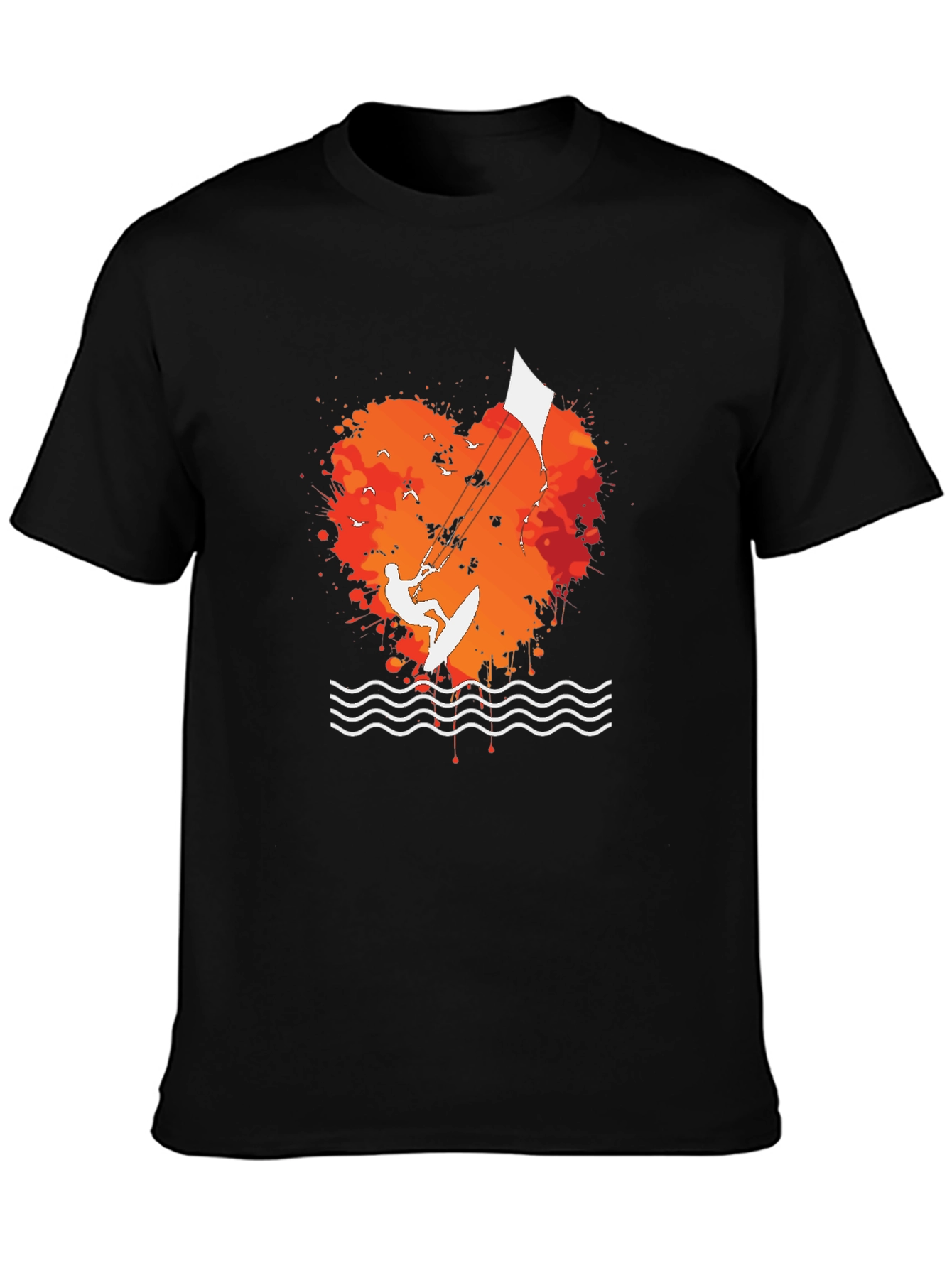 Kitesurfing Heart T-Shirt - Black