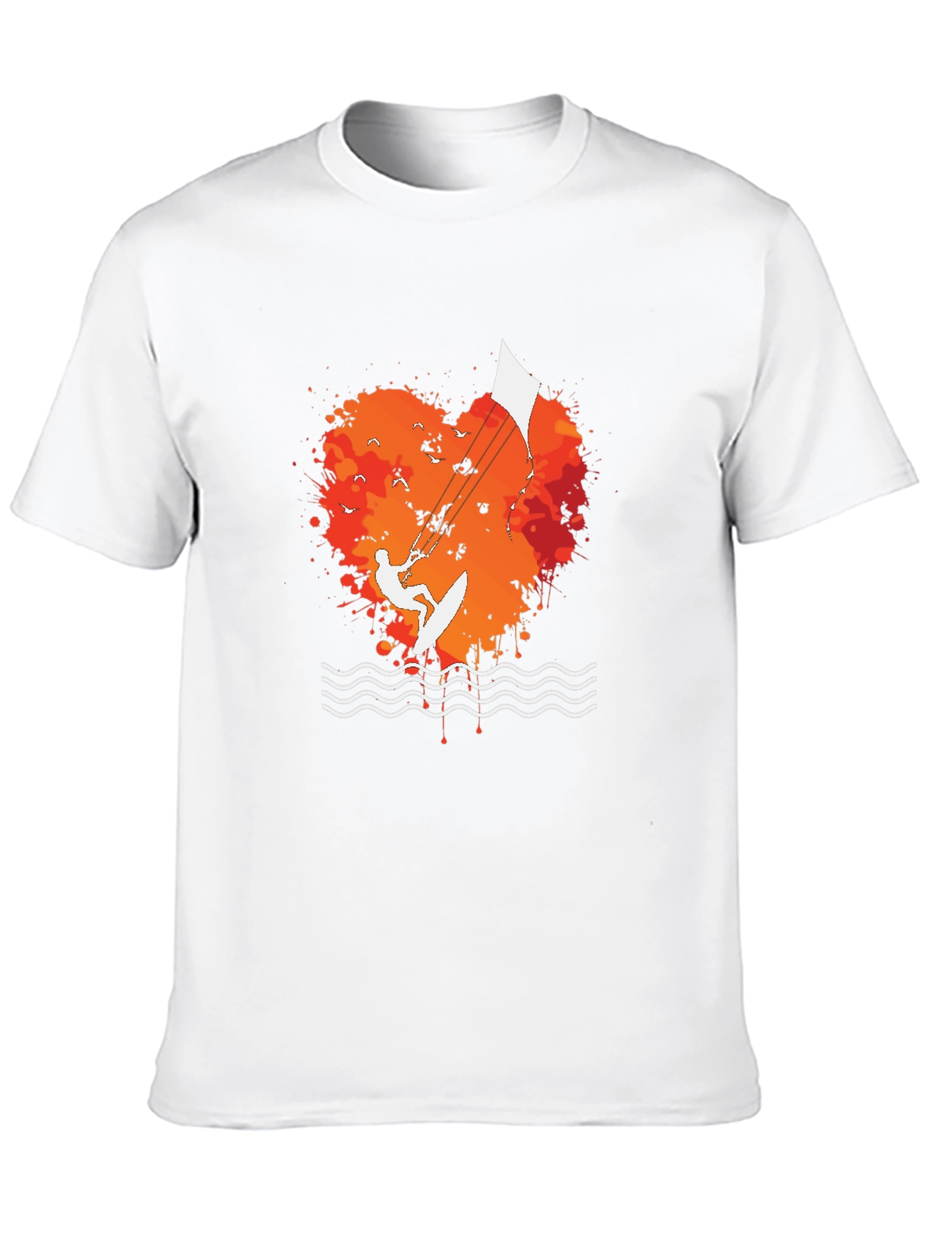 Kitesurfing Heart T-Shirt - Black
