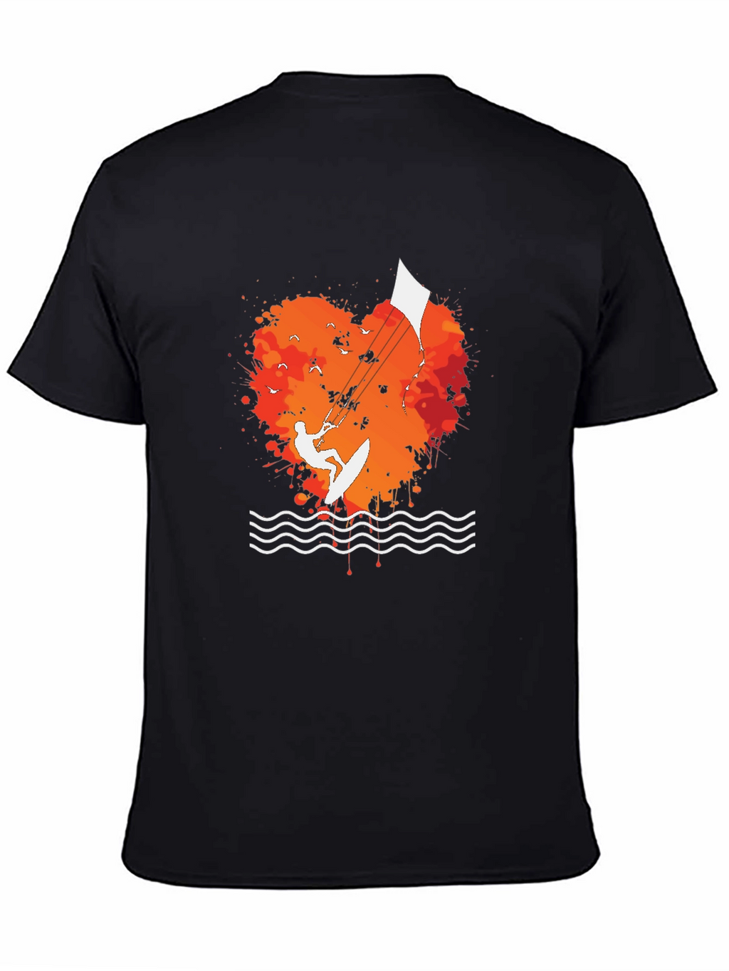 Kitesurfing Heart T-Shirt - Black