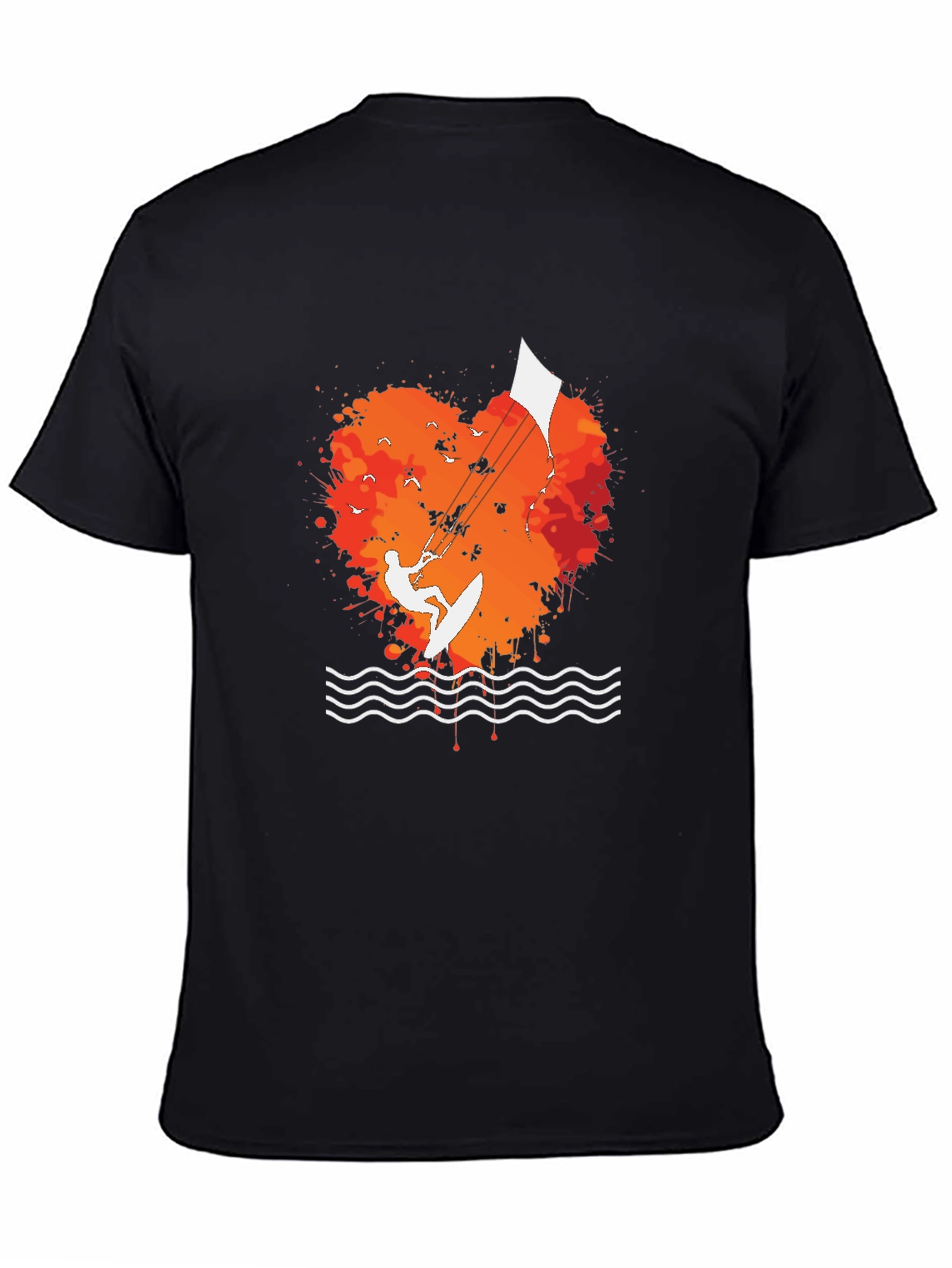 Kitesurfing Heart T-Shirt - Black
