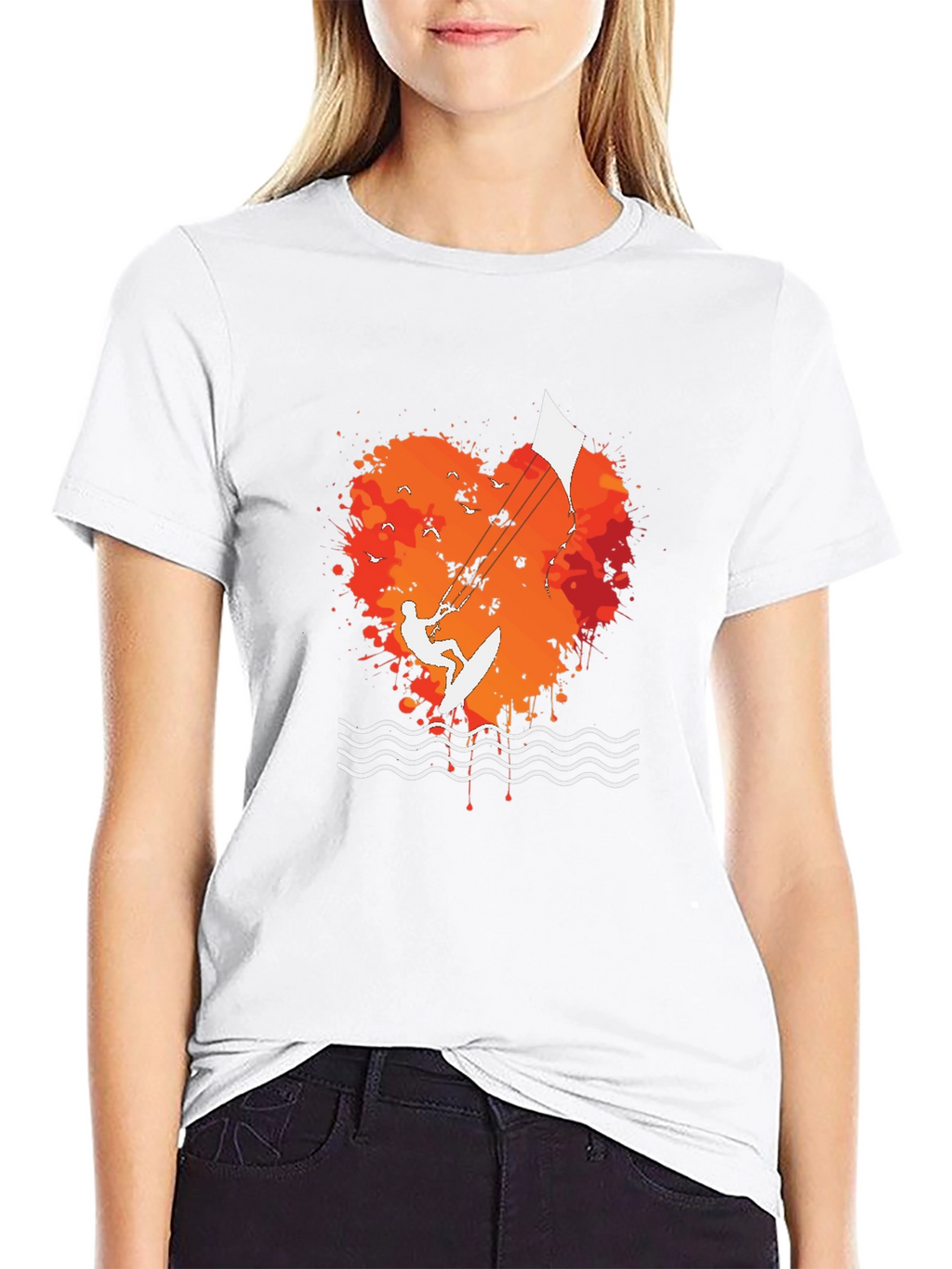 Kitesurfing Heart T-Shirt - Black