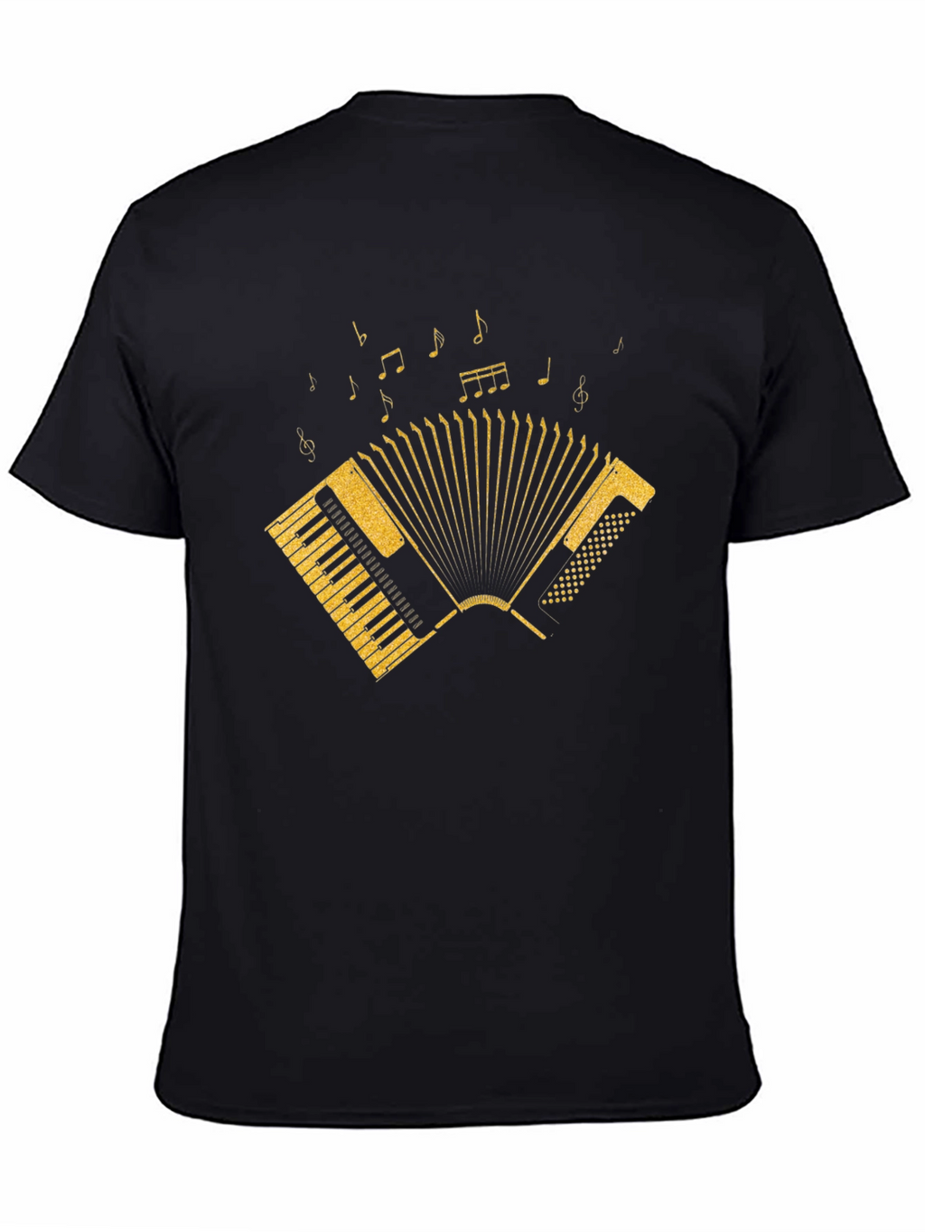 Accordion Music Notes Graphic Tee