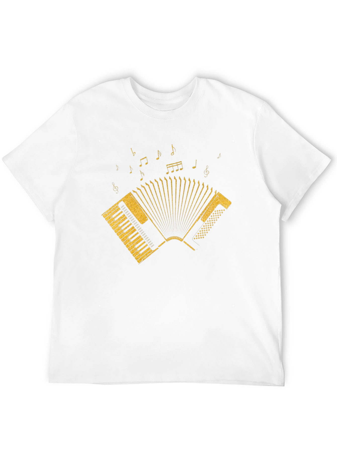 Accordion Music Notes Graphic Tee